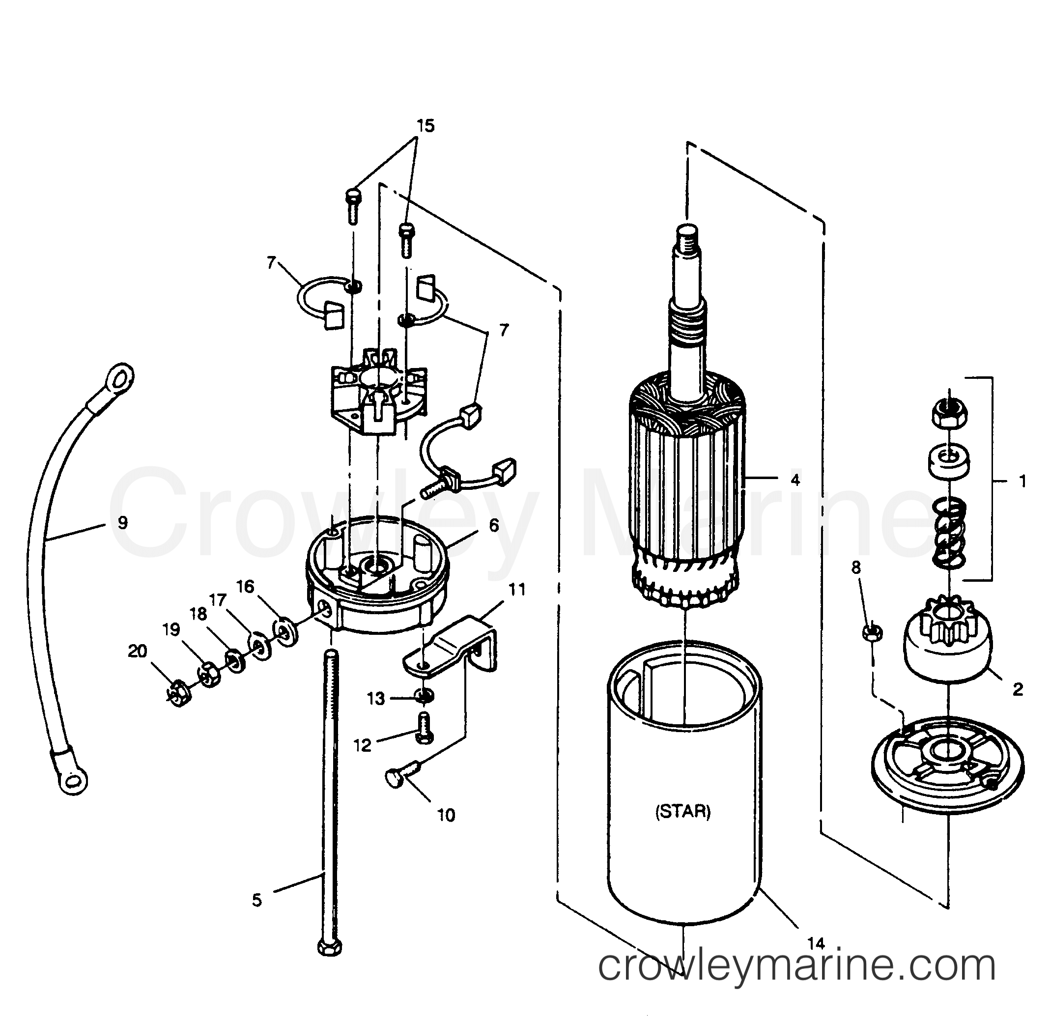 1990 Outboard 90LD - 90LD90A [L-DRIVE] [Force] - STARTER