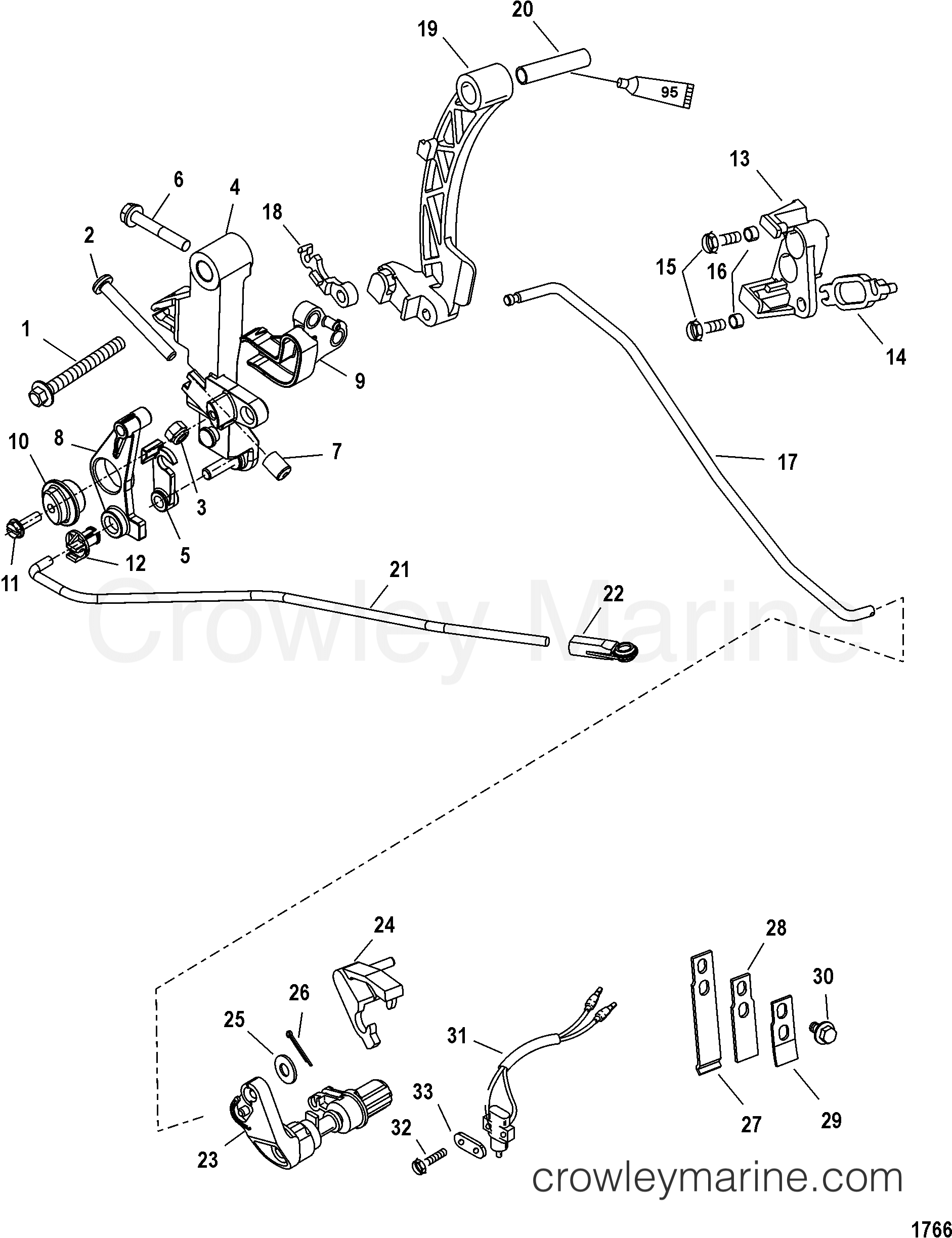 2002 Outboard 30EFI [EL 4] - 7A30312LB - LINKAGE