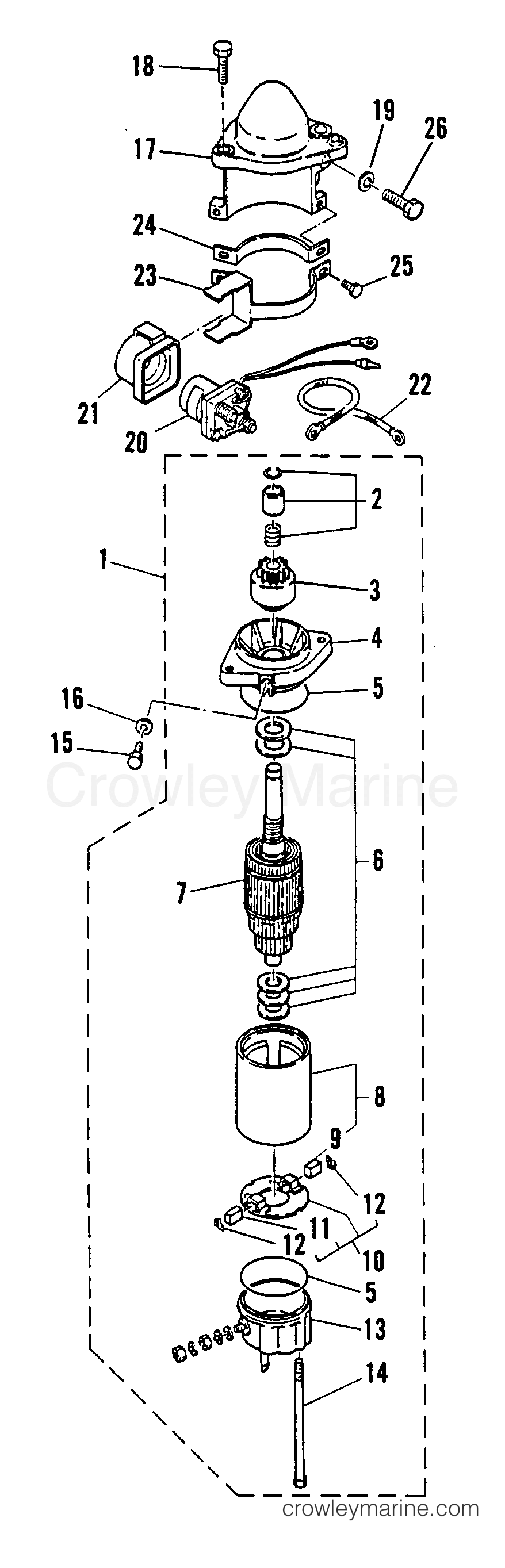 1982 Outboard 40 [M] - 7040202 - ELECTRIC STARTER MOTOR