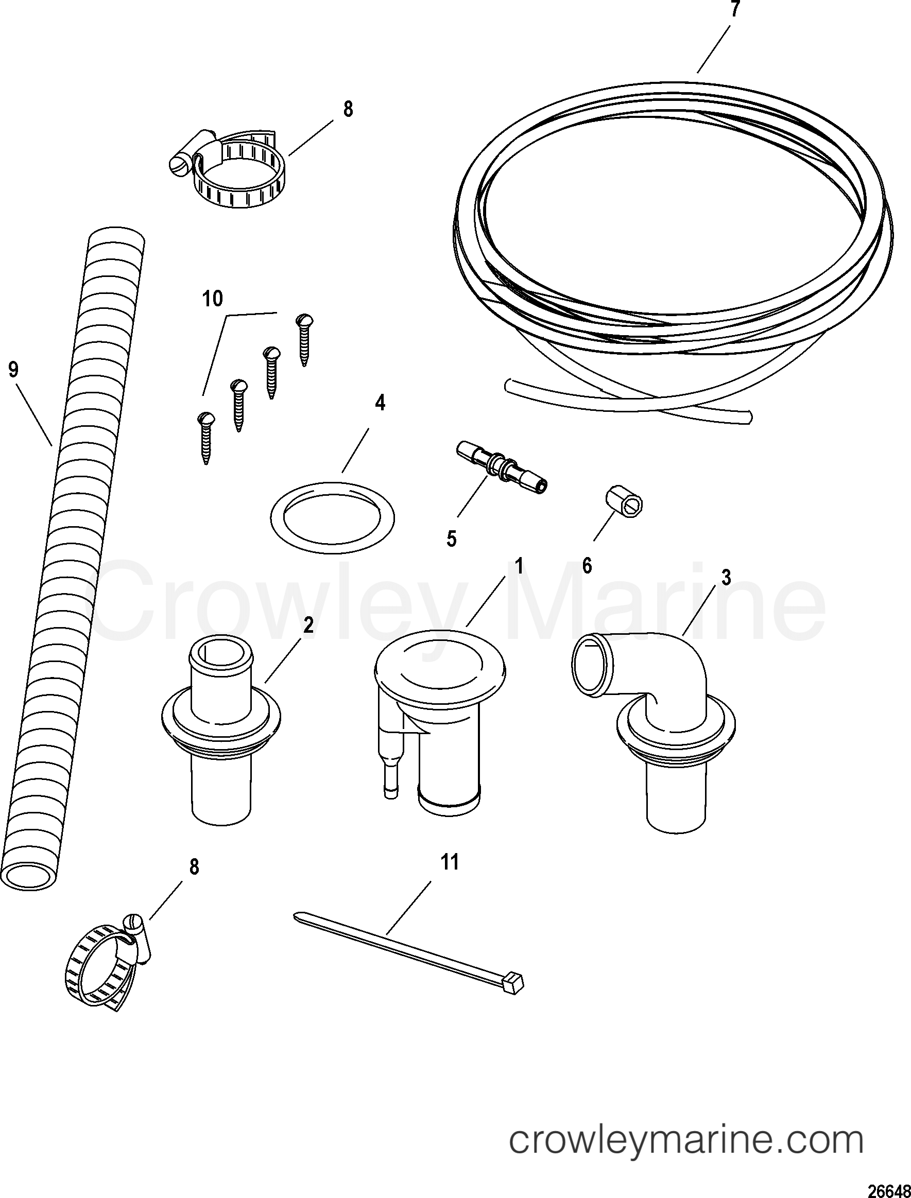 DECK OIL FILL KIT(15969A09 / 10/ 11/ 13) Various Years Rigging Fuel