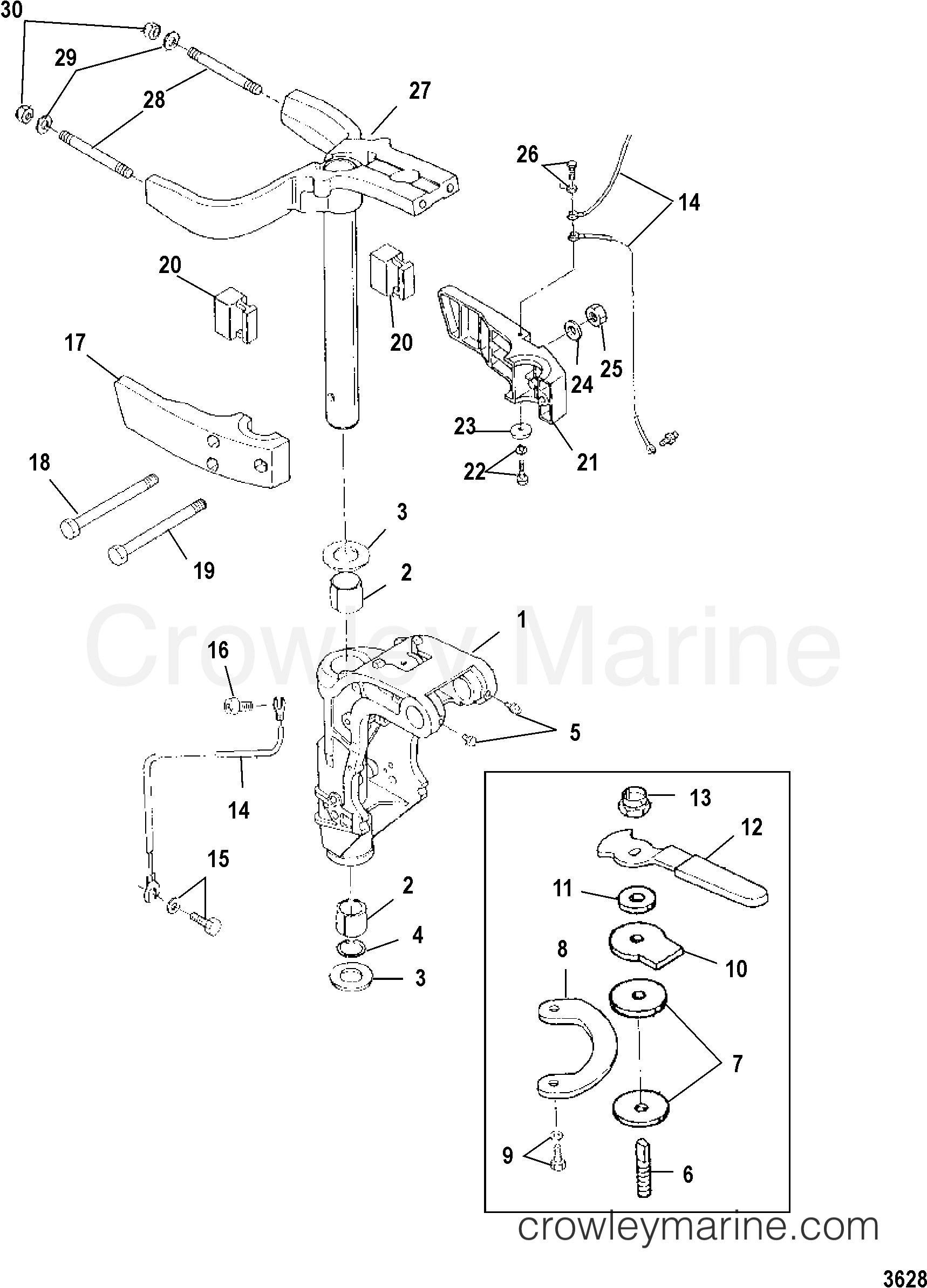 Serial Range Outboard 15 SEAPRO (4-STROKE) - 0R123565 & Up - SWIVEL BRACKET