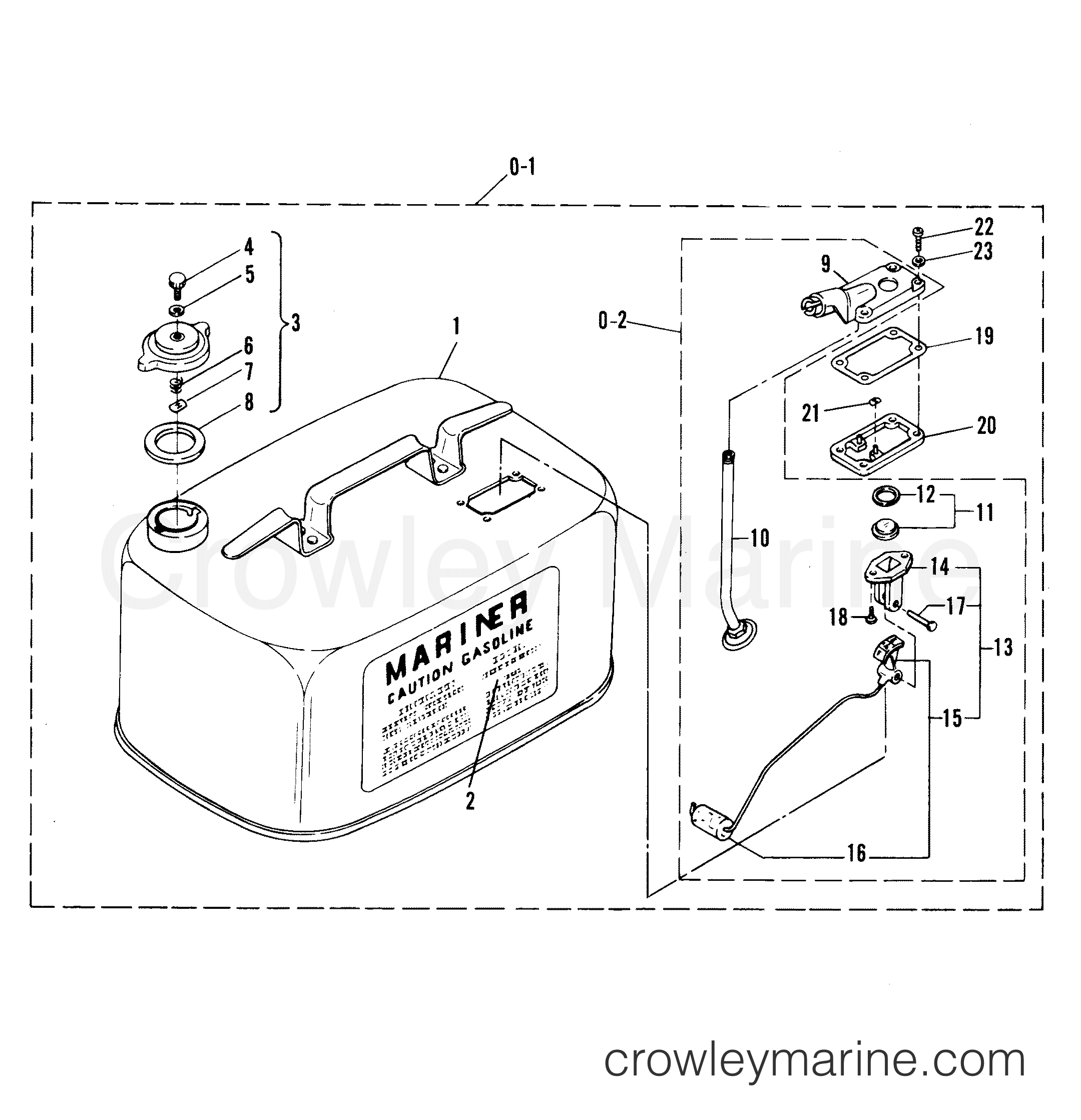 1978 Outboard 40 [ML] - 7040328 - FUEL TANK ASSEMBLY