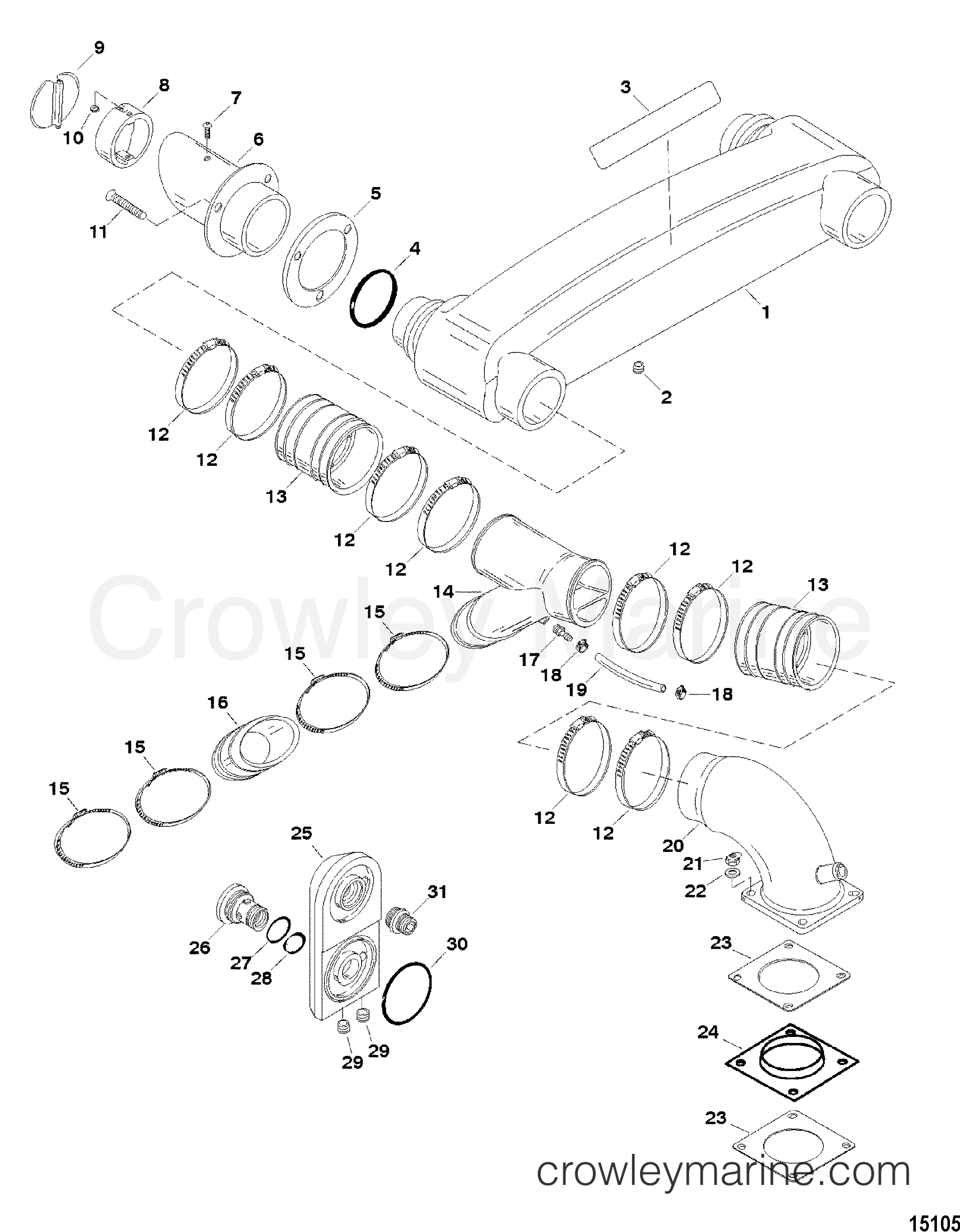 Various Years Rigging Exhaust / Cooling Systems and Extension Kits - 1994 & Up - NOISE REDUCTION SYSTEM