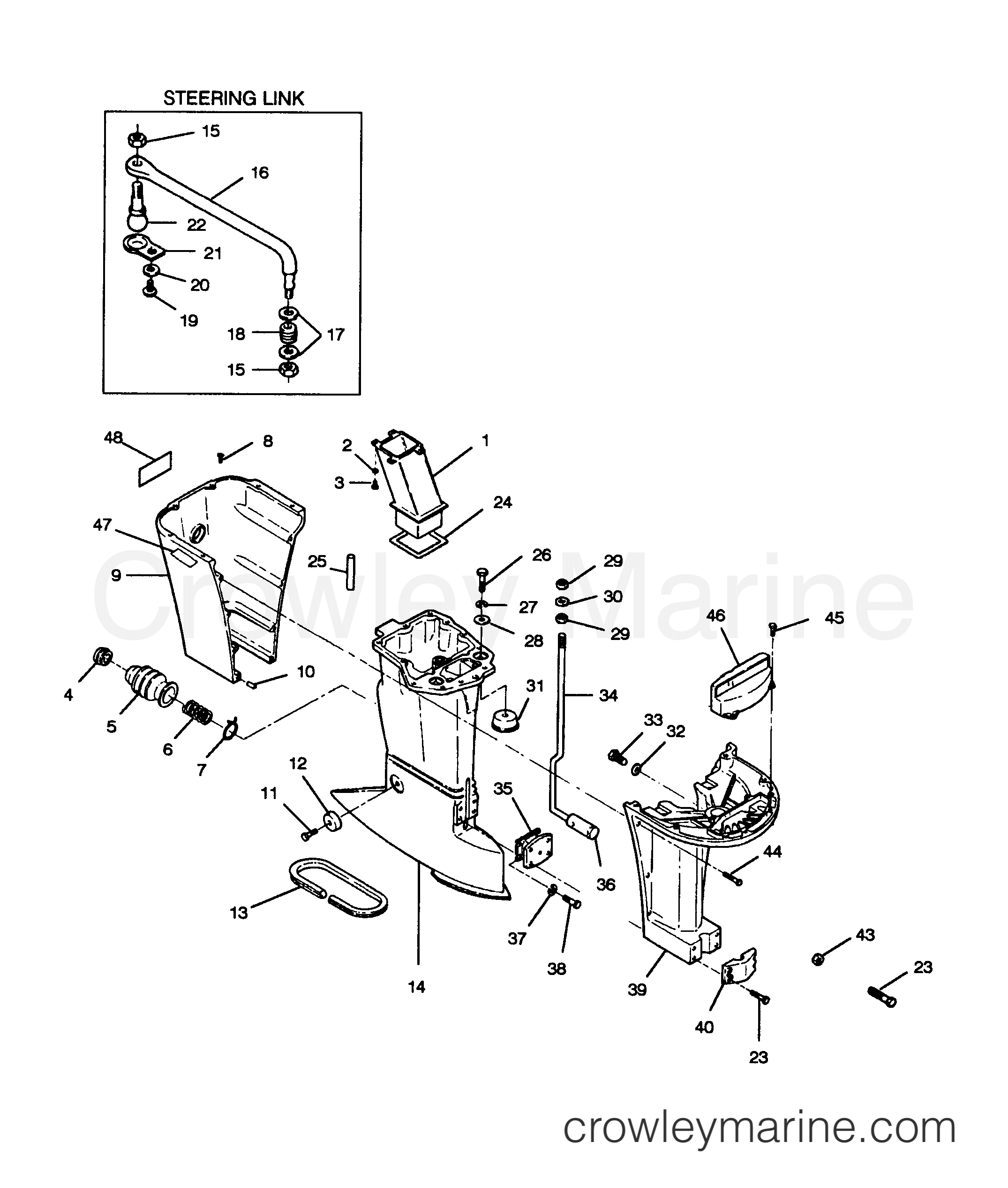1989 Outboard 85 - 856A9A [Force] - MOTOR LEG