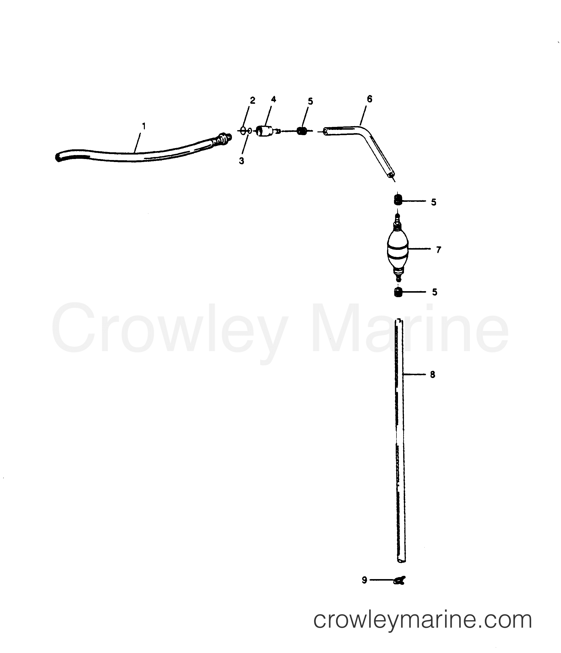 1989 Outboard 85 - 856F9F [Force] - FUEL LINE