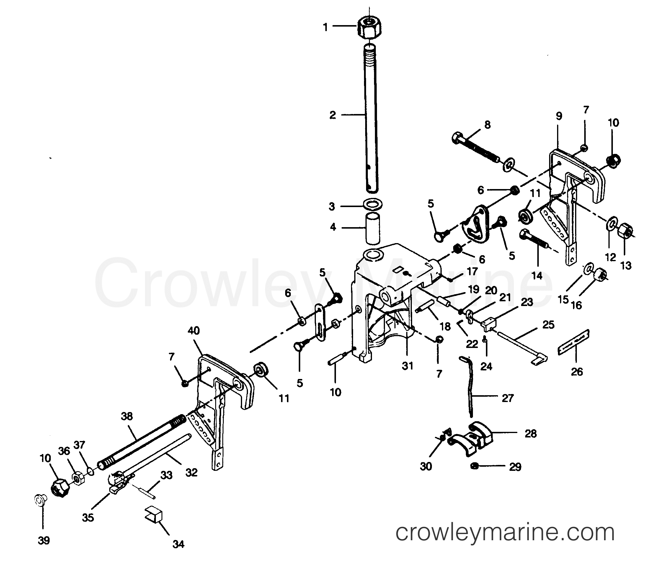 1989 Outboard 25 - 257F9B [Force] - SWIVEL BRACKET AND STERN BRACKETS