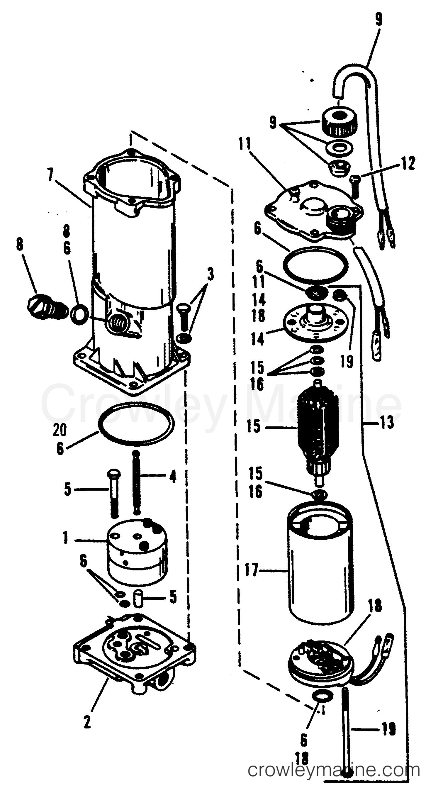 1990 Outboard 150 - H1508A90A [A] - PUMP/MOTOR KIT