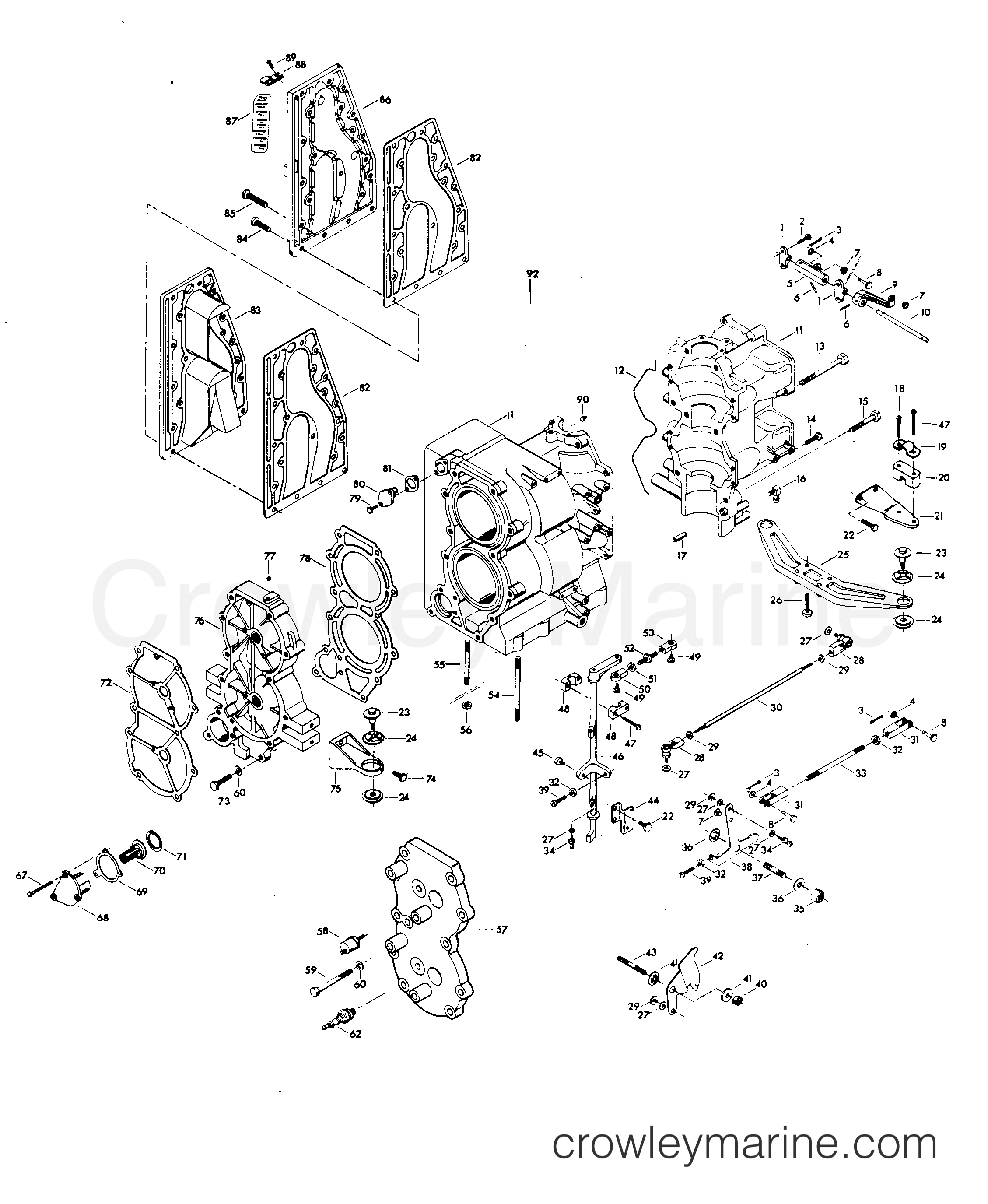 1981 Outboard 55 - H0559B81N - POWER HEAD