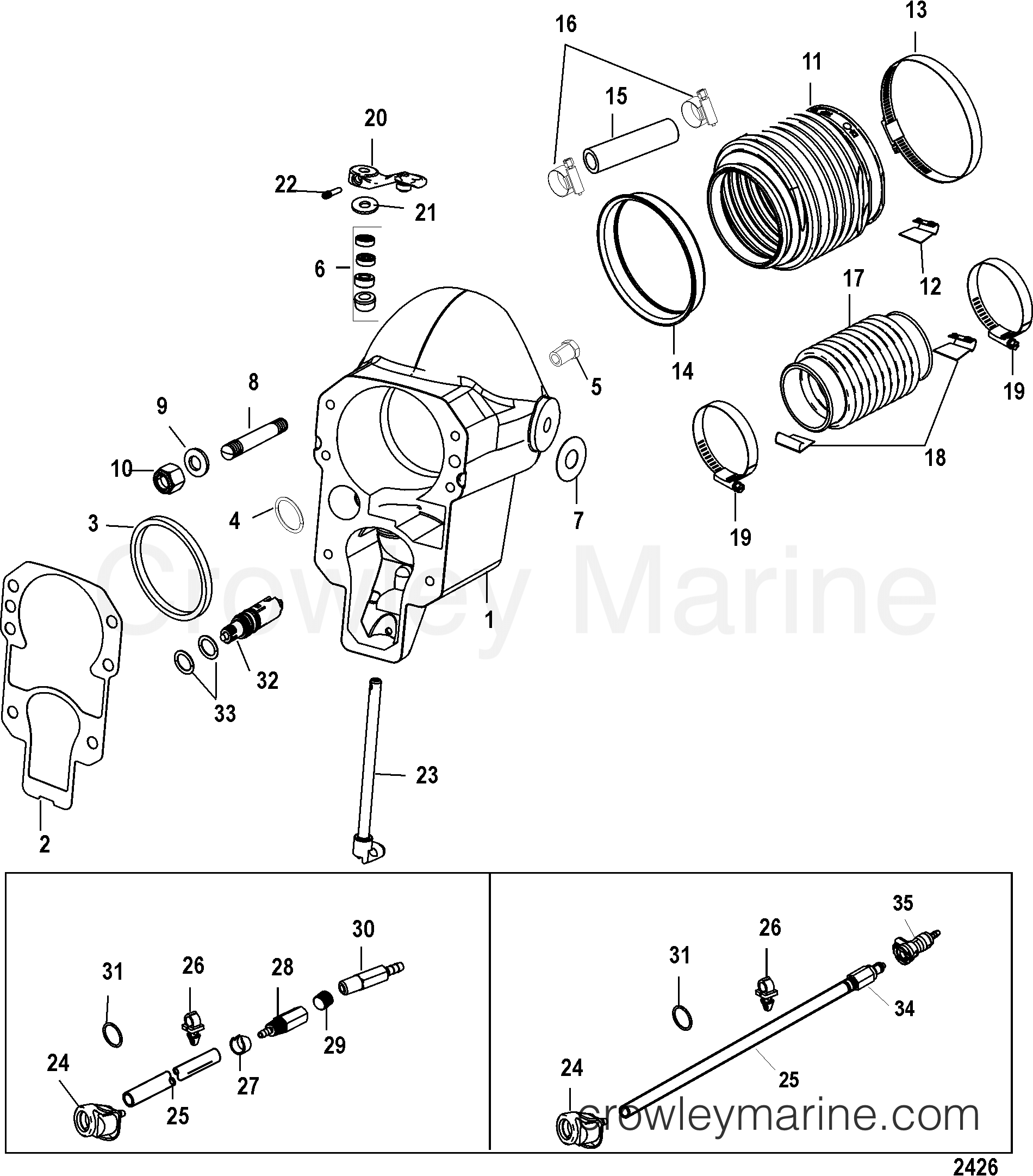 BELL HOUSING 1998 Stern Drive ALPHA [TRANSOM] 6111001LS Crowley Marine