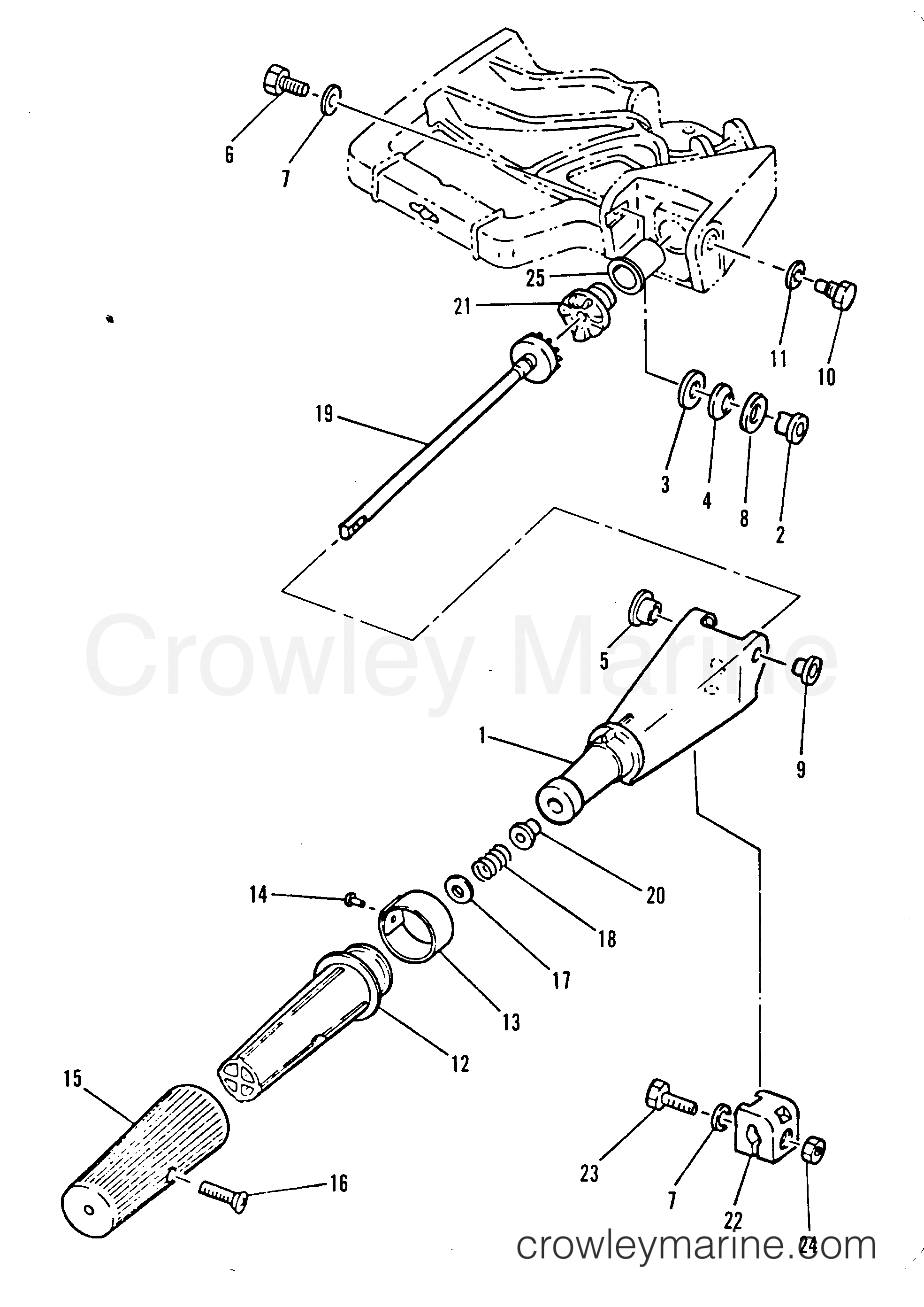 Serial Range Outboard W15 - 684-801496 AND UP [MUL] - STEERING HANDLE