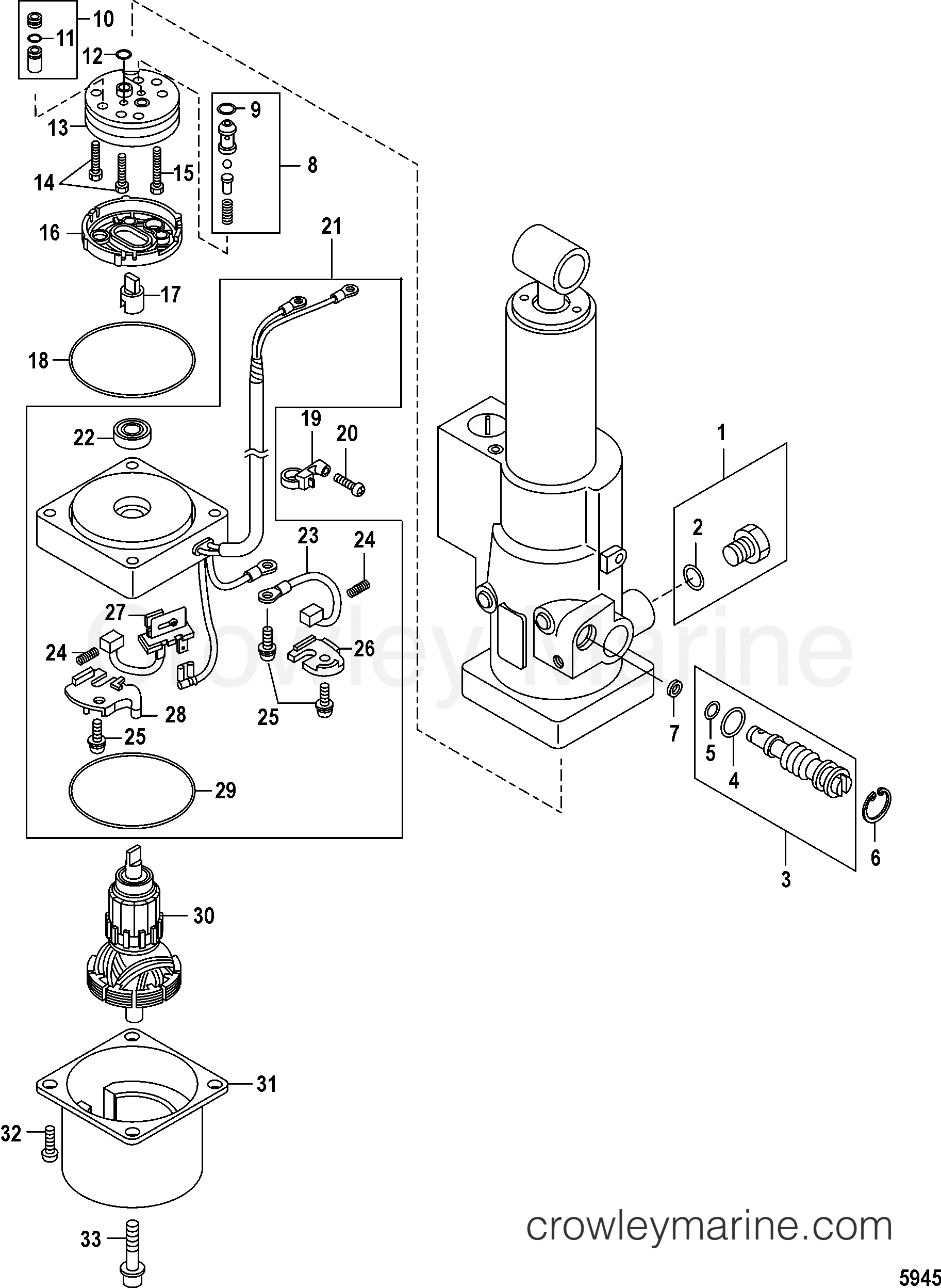 2006 Outboard 8 [ELH 4] - 7F08311UB - POWER TILT COMPONENTS