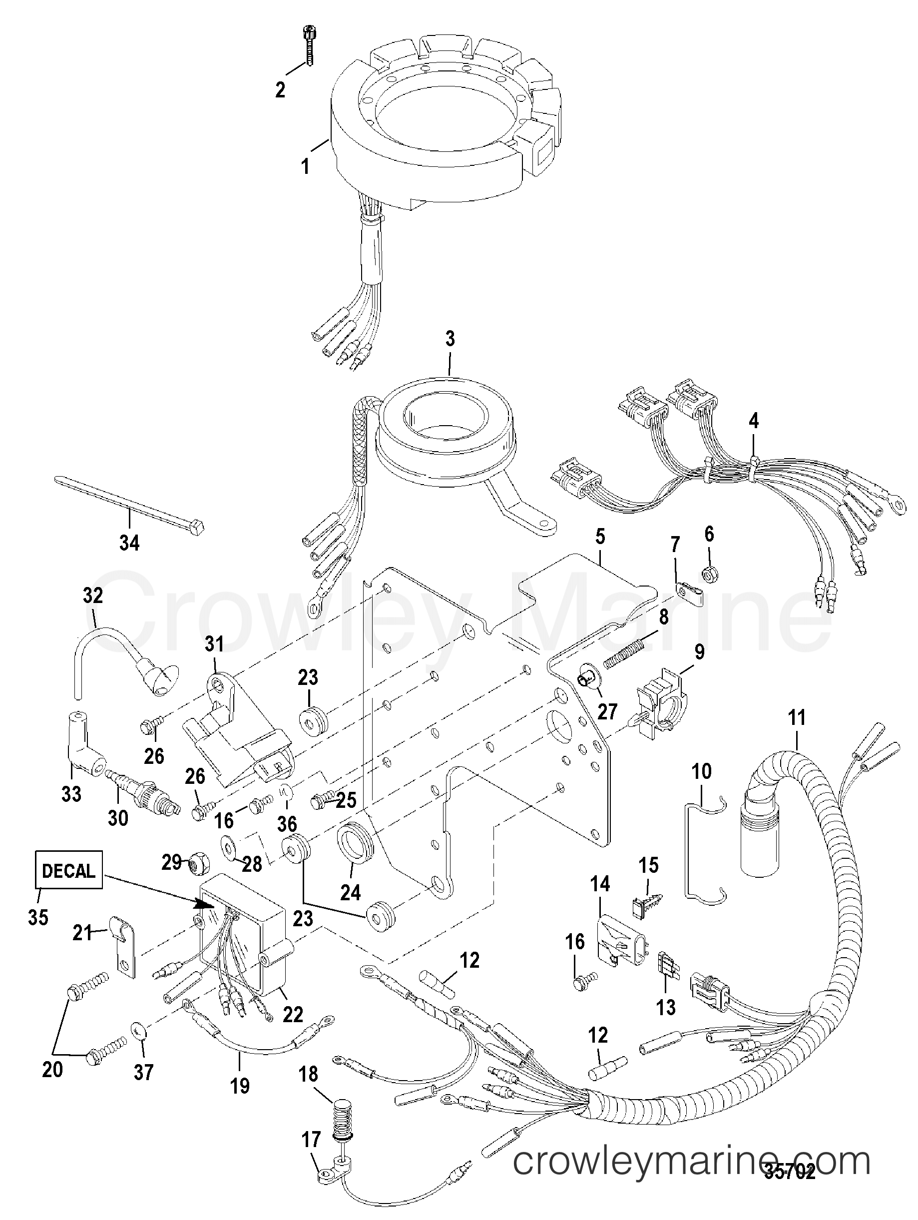 1999 Outboard 90 - H090422VD [EXLPT] - IGNITION COMPONENTS