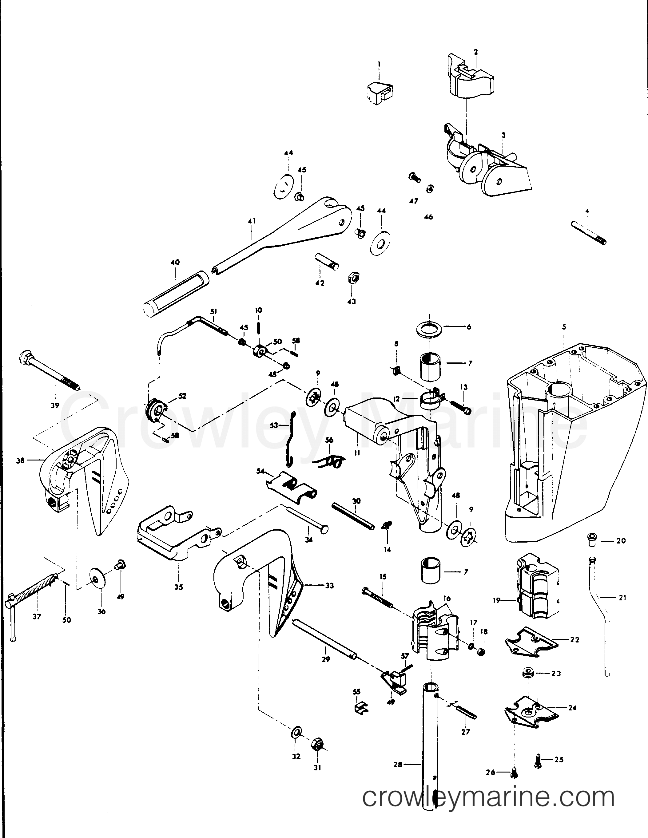 MOTOR LEG 1976 Outboard 6 64HC Crowley Marine
