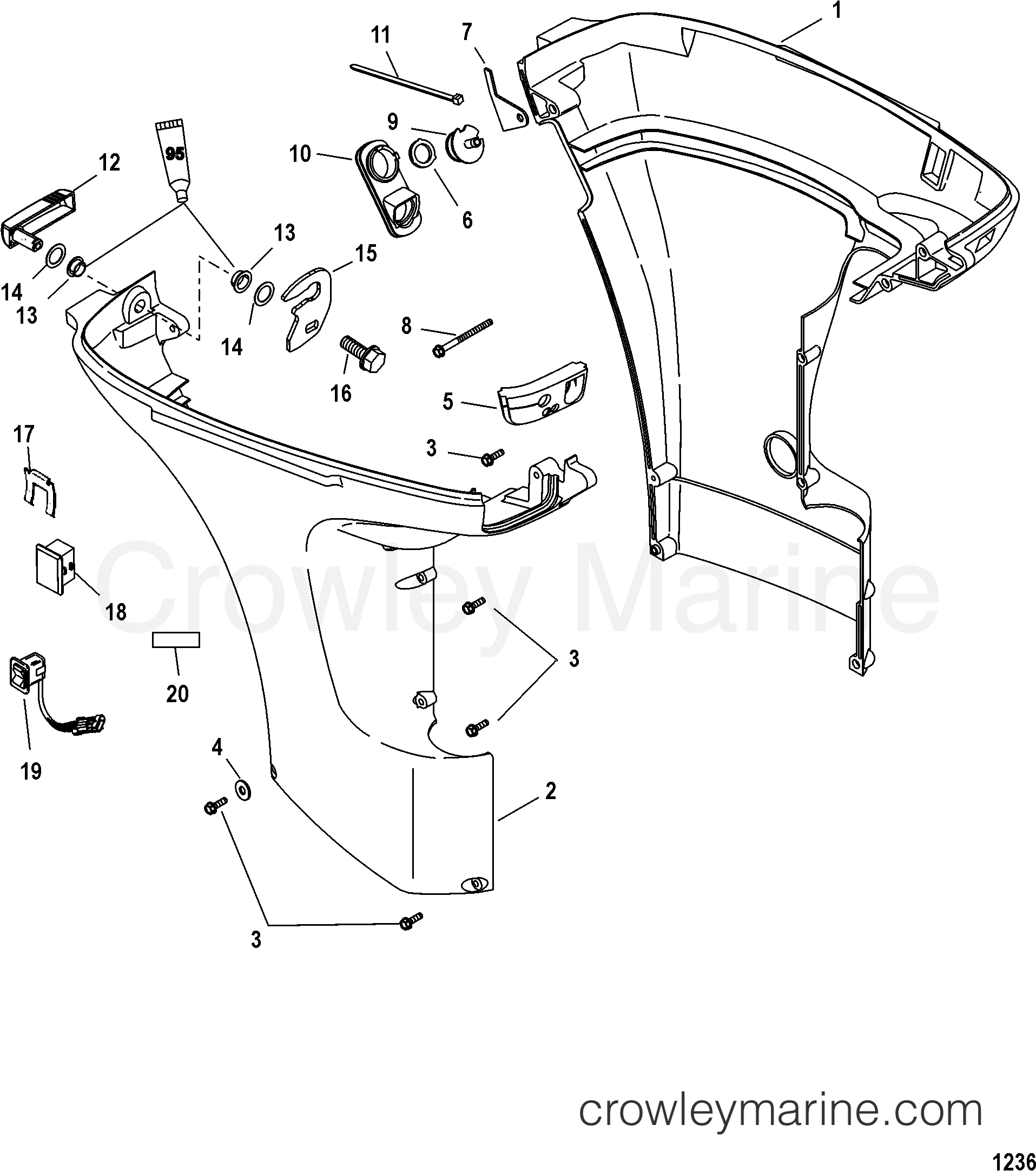 2003 Outboard 25 [EL 4] - 7F25312MB - BOTTOM COWL