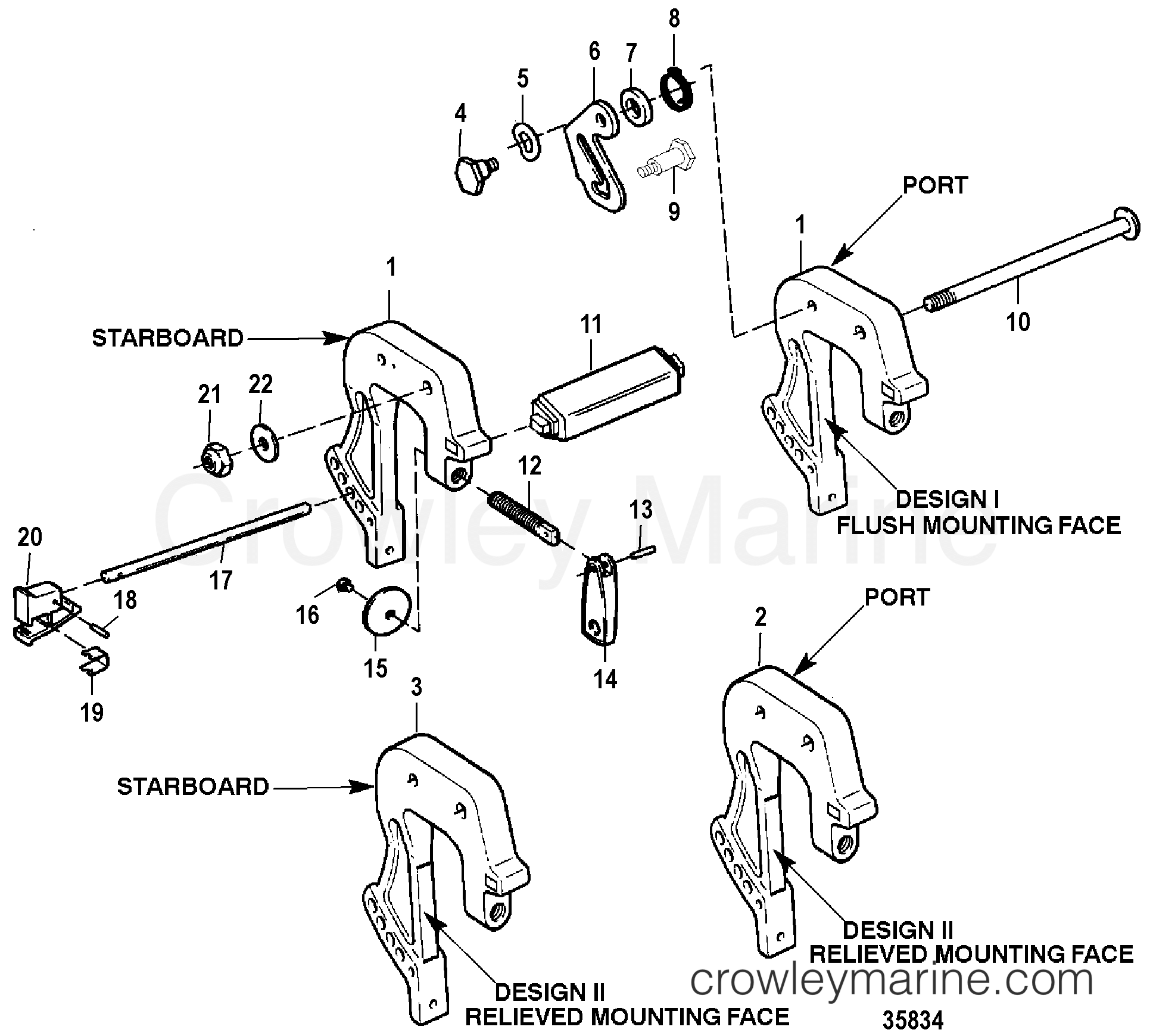 1998 Outboard 9.9 - H009201UD [MH] - CLAMP BRACKETS