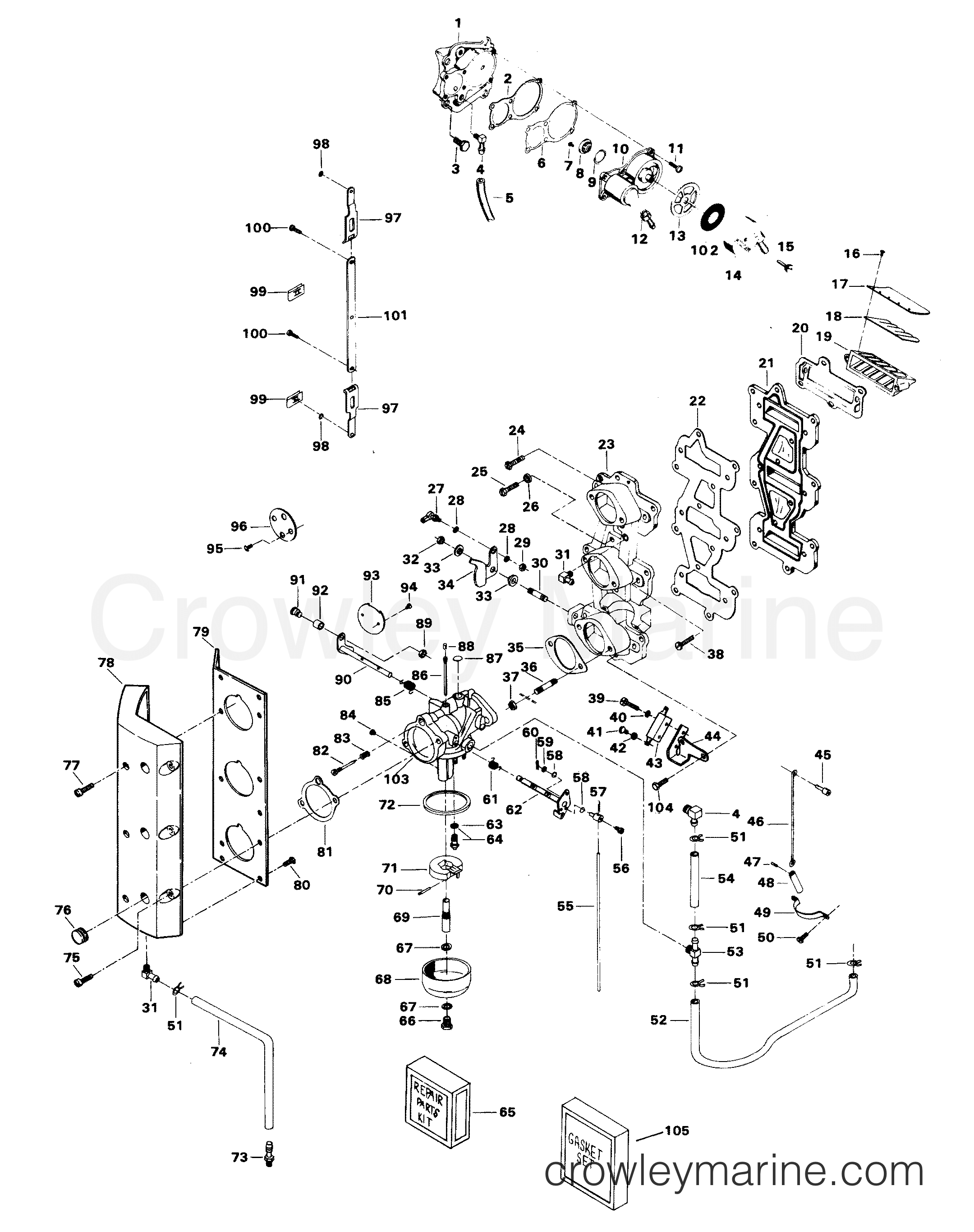 1982 Outboard 75 - 758B2D - CARBURETOR