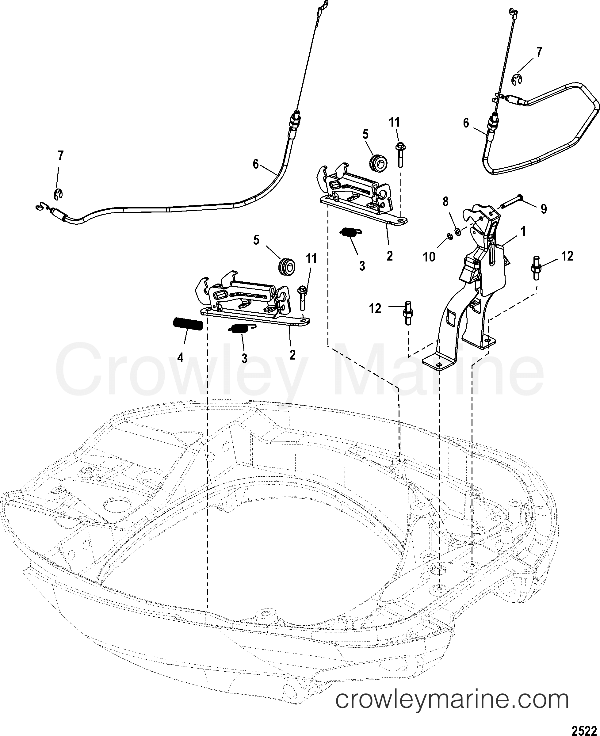 Serial Range Outboard 200 PRO VERADO (4-STROKE)(6 CYL.) - 2B034840 & Up - COWL LATCHING