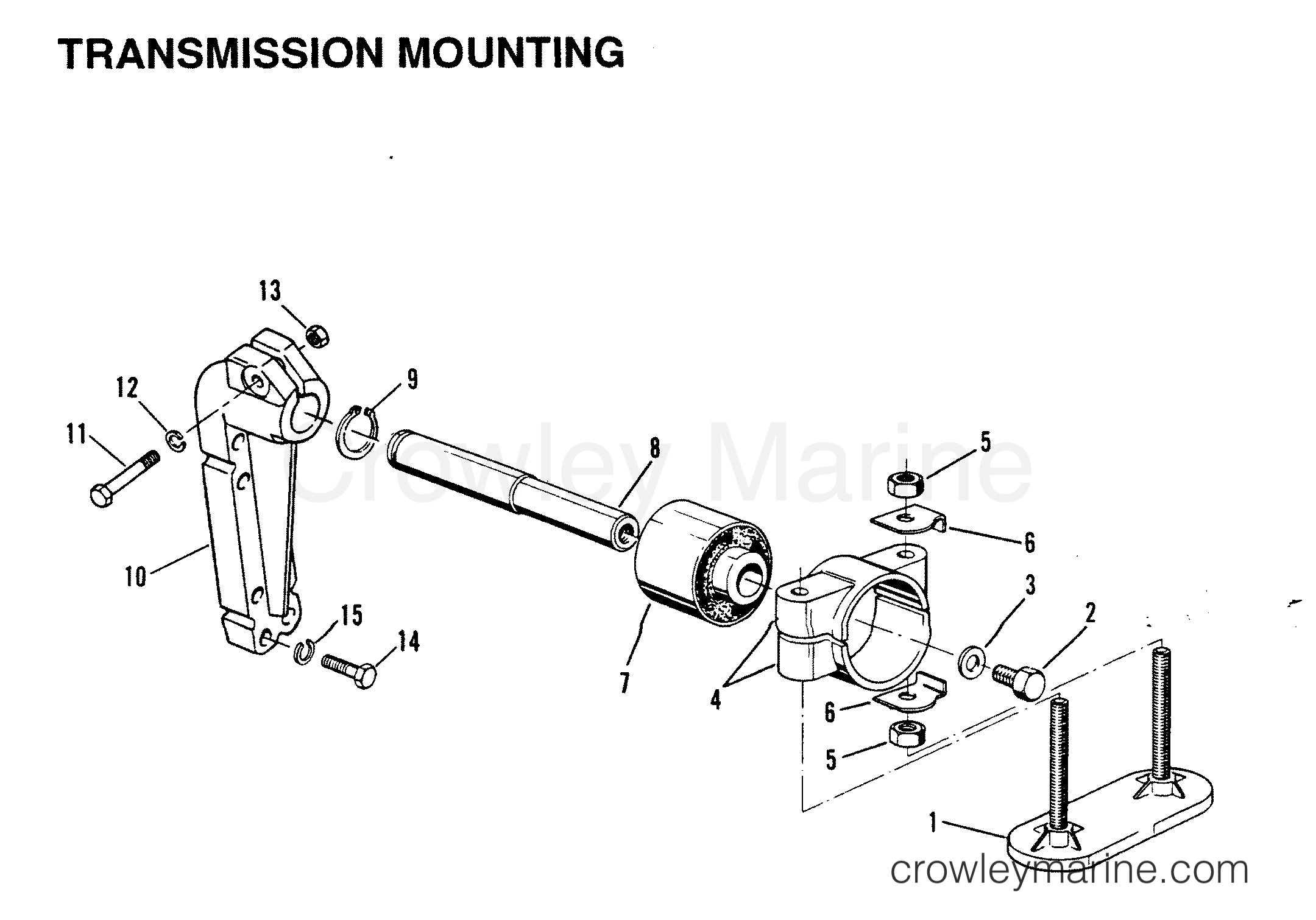 1990 Inboard Engine 642D - 34232B9CD - TRANSMISSION MOUNTING (INBOARD)