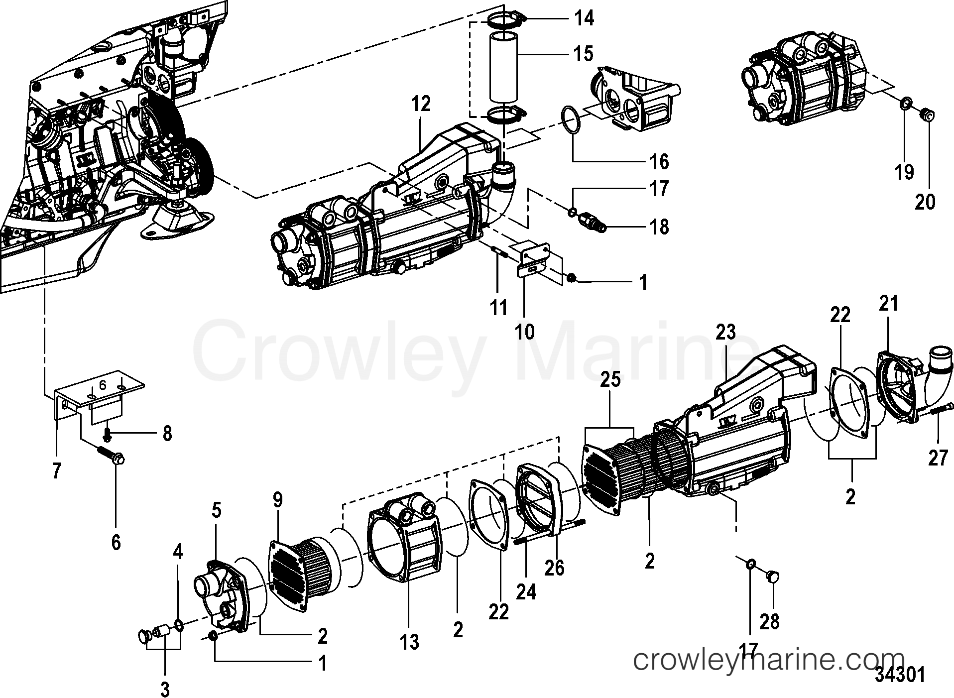 HEAT EXCHANGER - 1998 Mercruiser 4.2L QSD [ES 270] 40420002D | Crowley