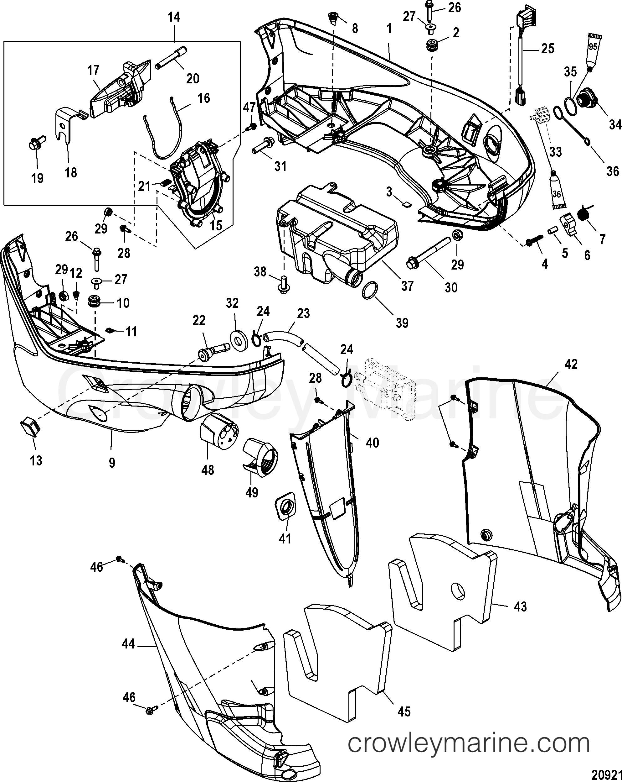 2006 Outboard 135 [L] - 7135V13UR - REAR COWL