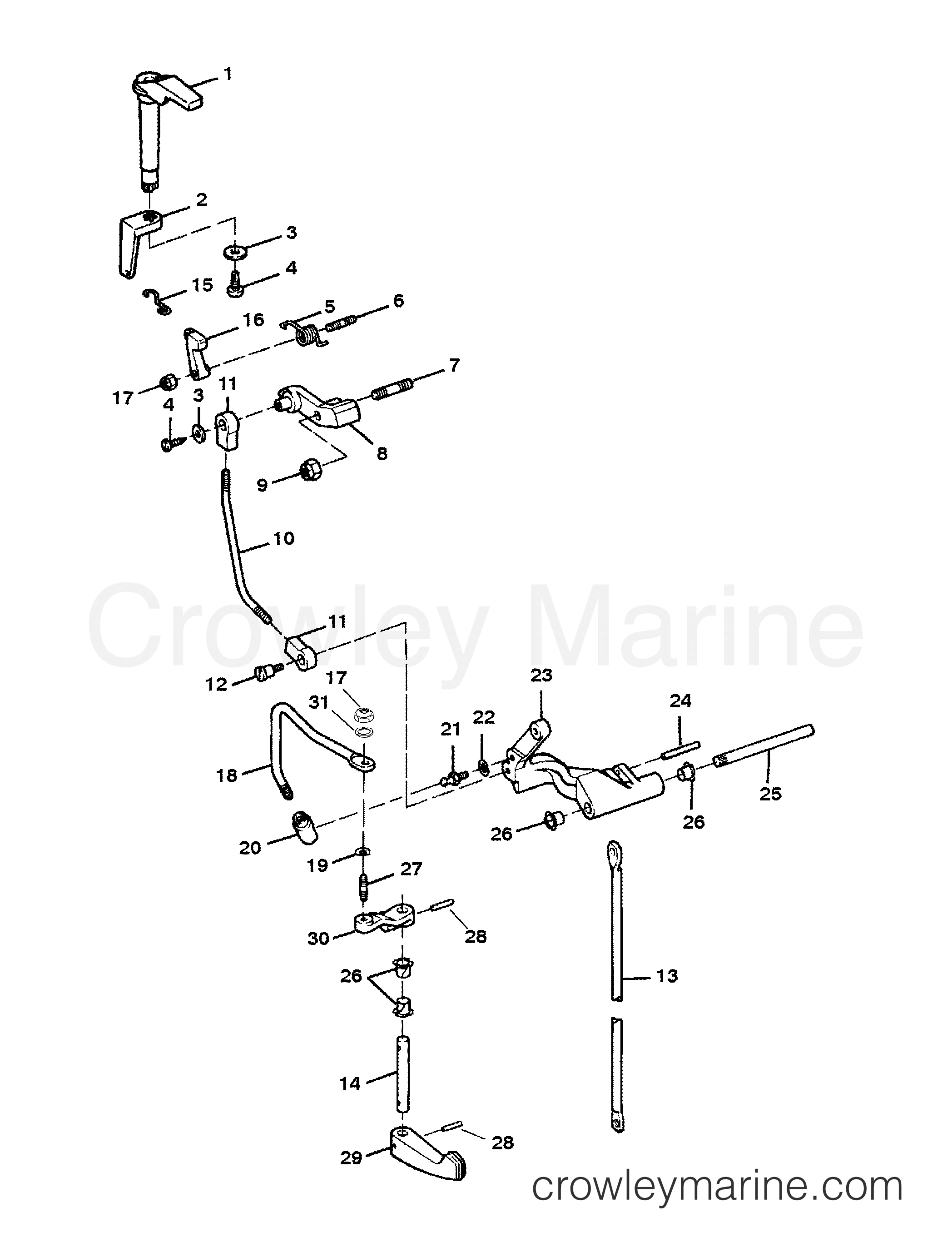 1997 Outboard 15 - H015201TS [MH] - SHIFT LINKAGE
