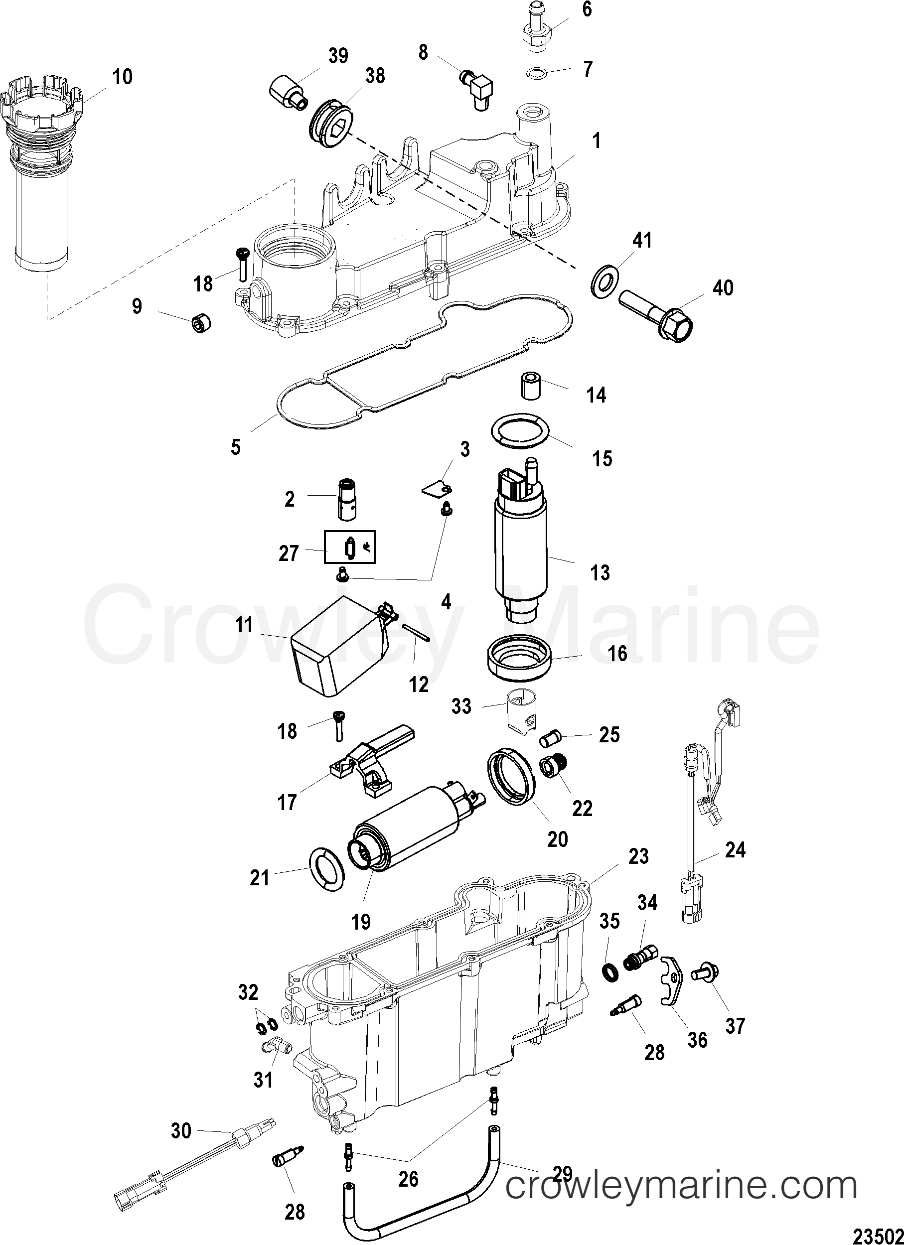 P子 VAPOR SEPARATOR COMPONENTS - 2006 Outboard 225DFI [L PRO XS