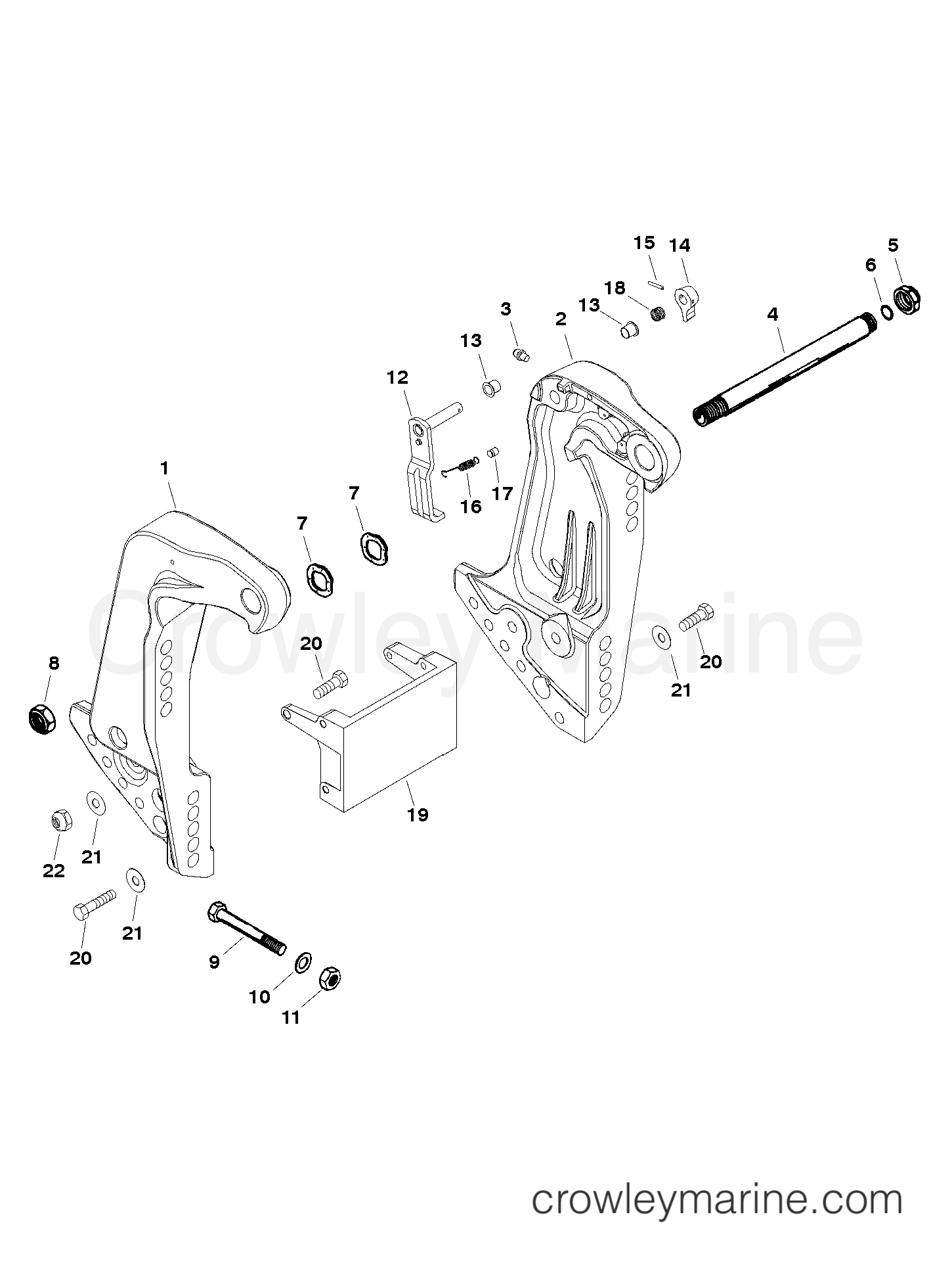 1998 Outboard 90 - H090412UT [ELPT] - TRANSOM BRACKET