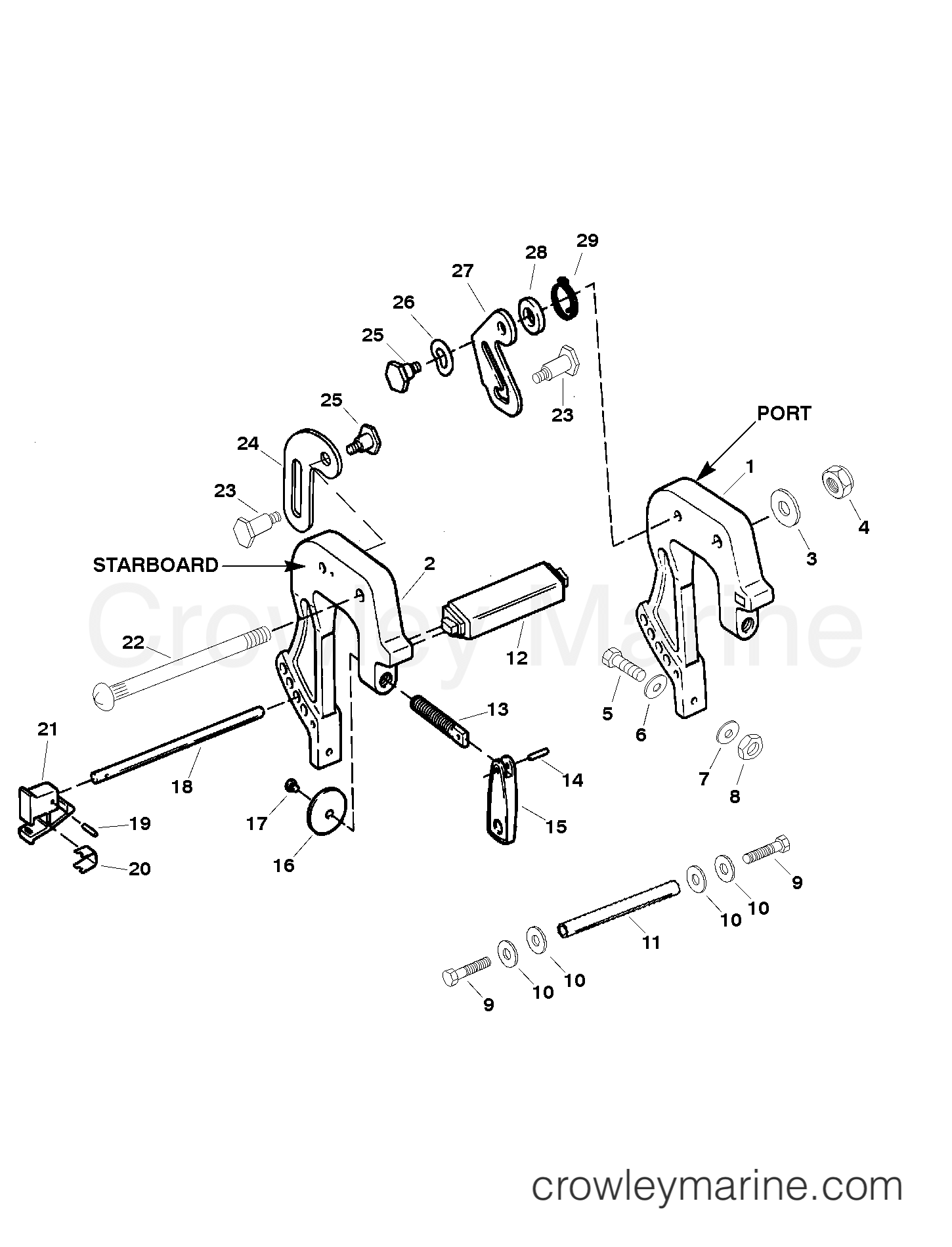 1997 Outboard 25 - H025211TS [MLH] - CLAMP BRACKETS