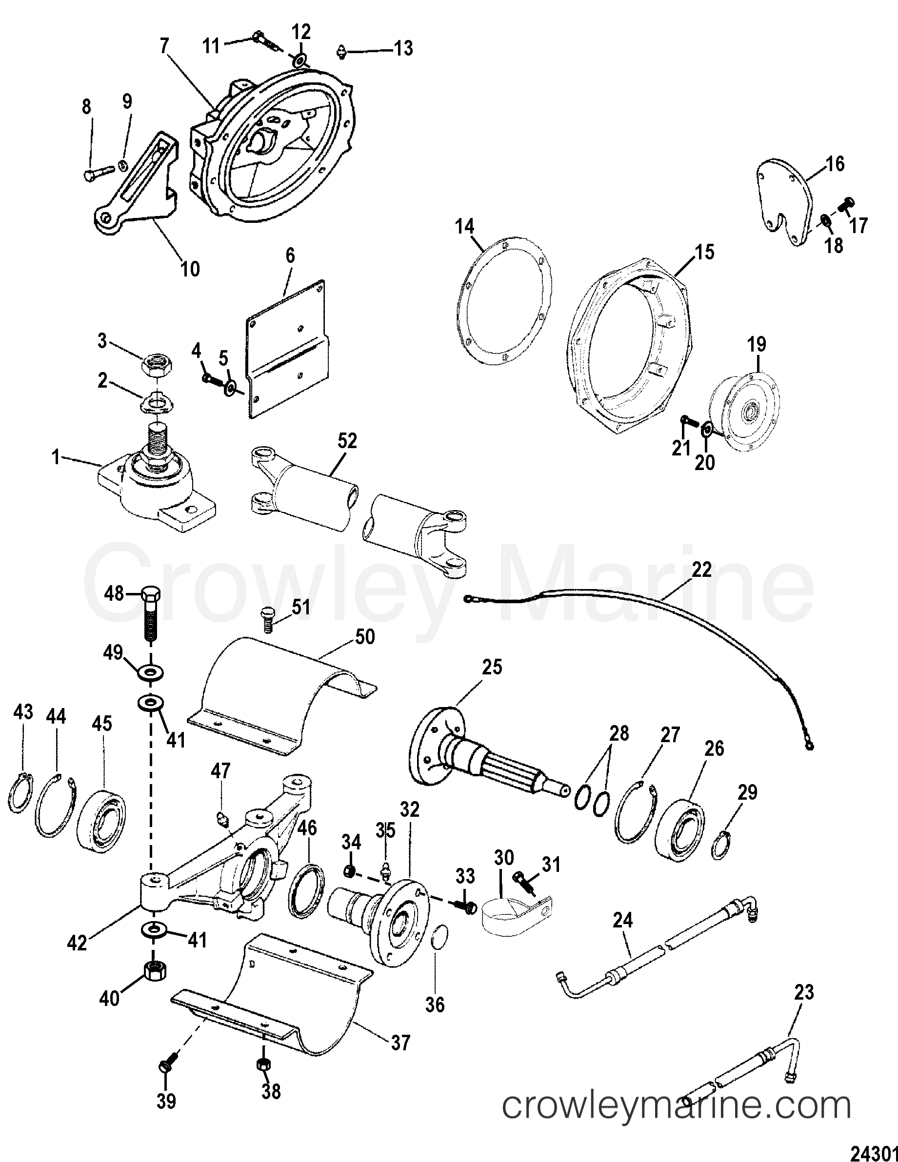 1998 Inboard Engine 4.2L [MI 200] - 3C800BJND - JACKSHAFT COMPONENTS