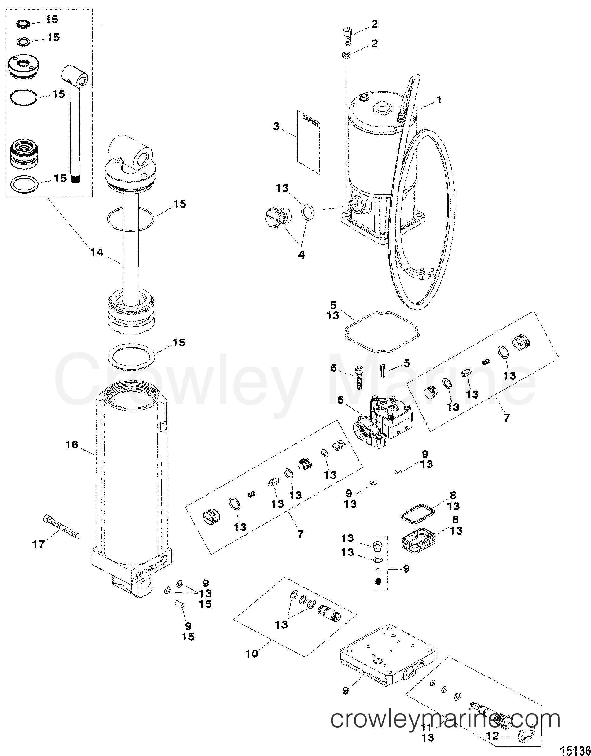 POWER TRIM, OILDYNE MOTOR(832023T1) Various Years Rigging Trim / Tilt