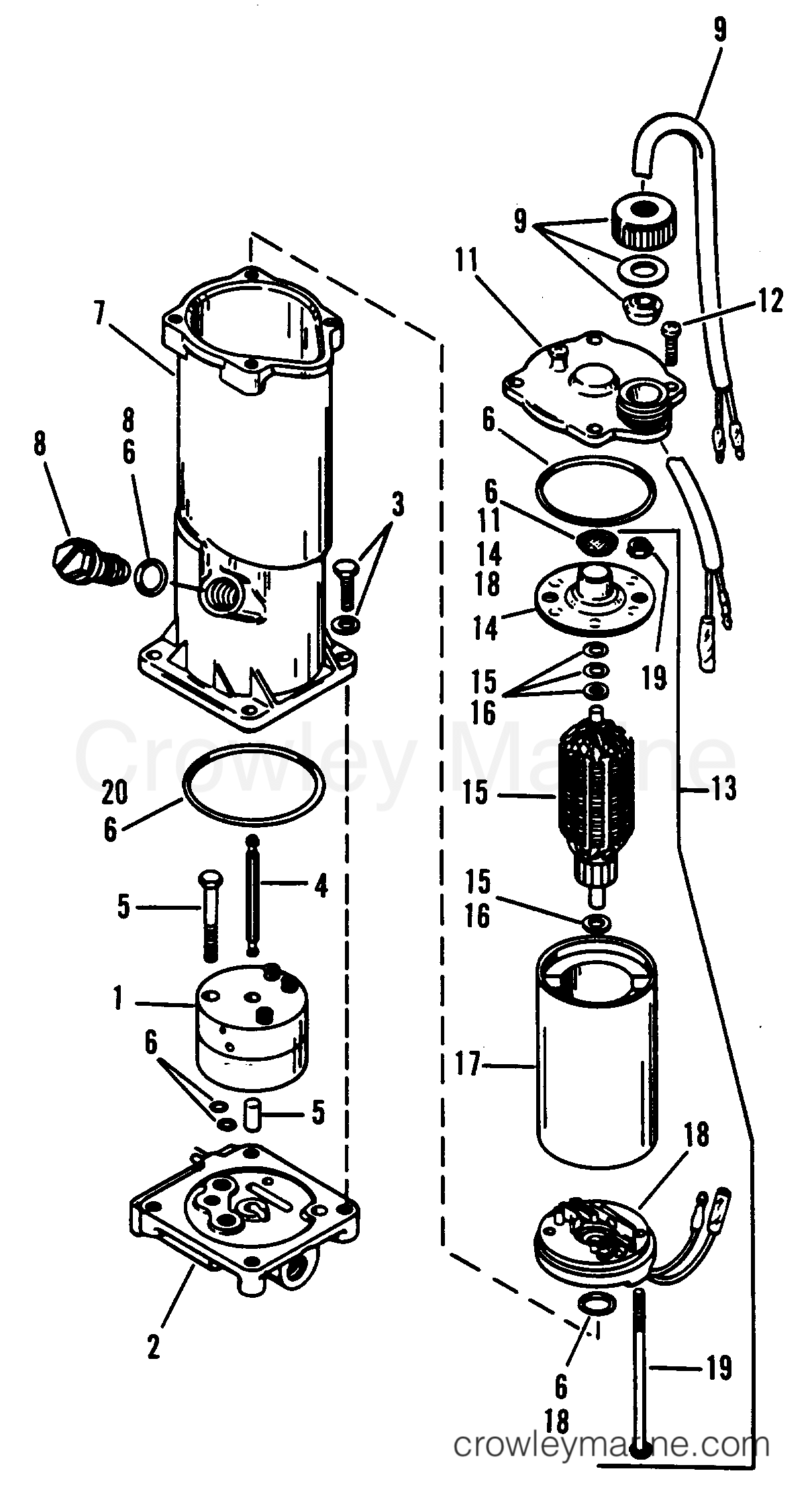 1991 Outboard 70 - H0708E91C [C] - PUMP/MOTOR KIT