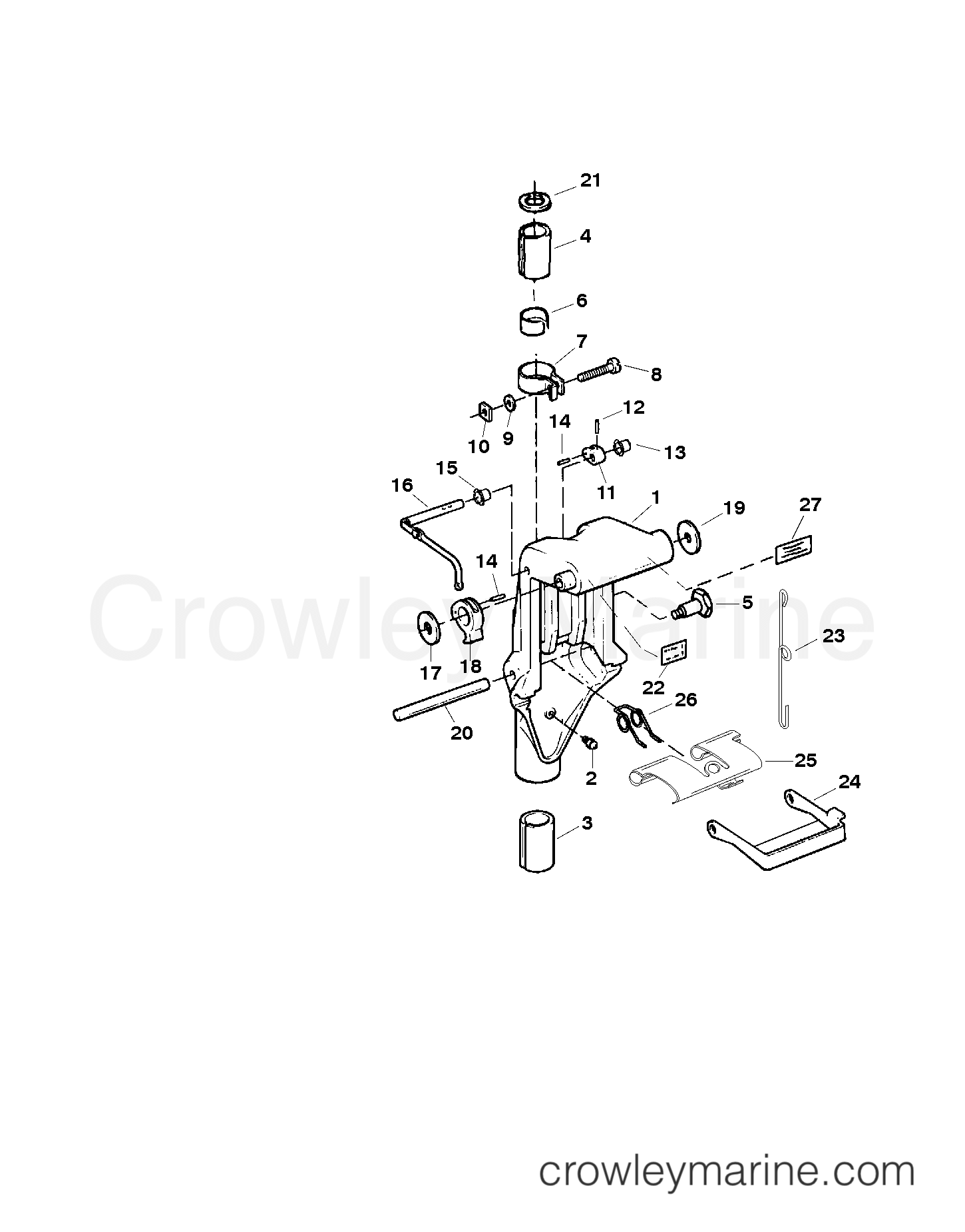 1998 Outboard 15 - H015211US [MLH] - SWIVEL BRACKET COMPONENTS