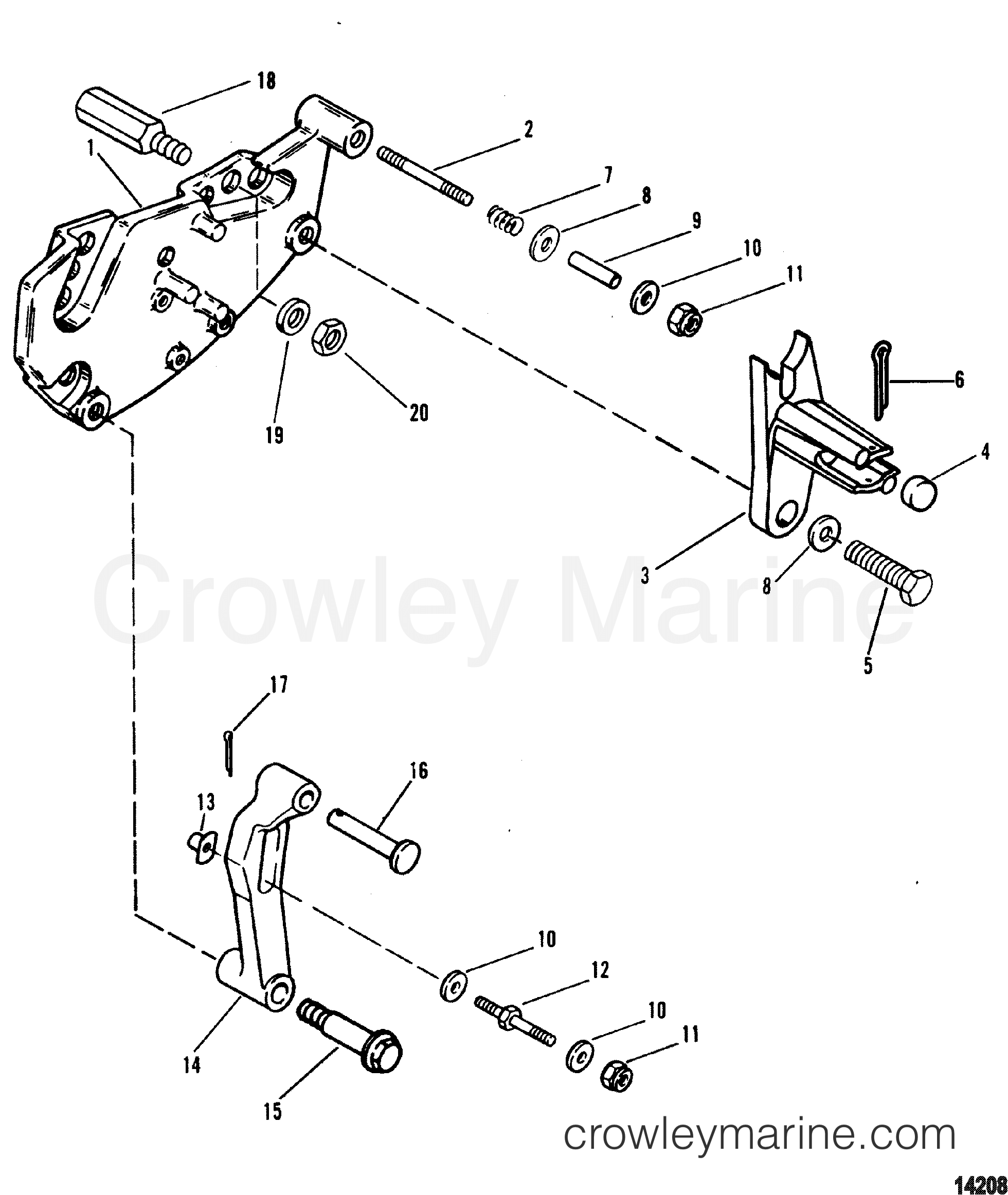 1994 Inboard Engine 530D - 33032B2GD - SHIFT BRACKET(STERN DRIVE)