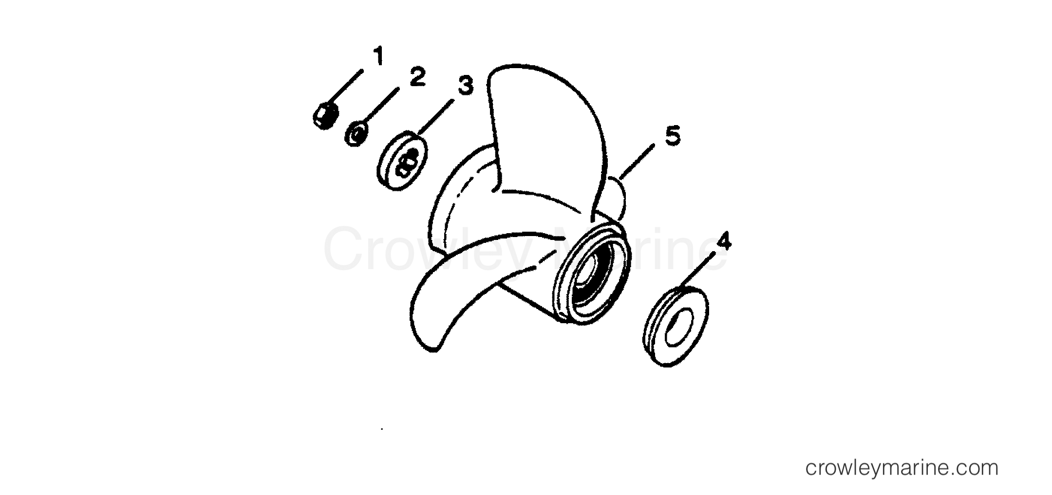 1989 Outboard 125 - 1258F9C [Force] - FLARED HUB PROPS