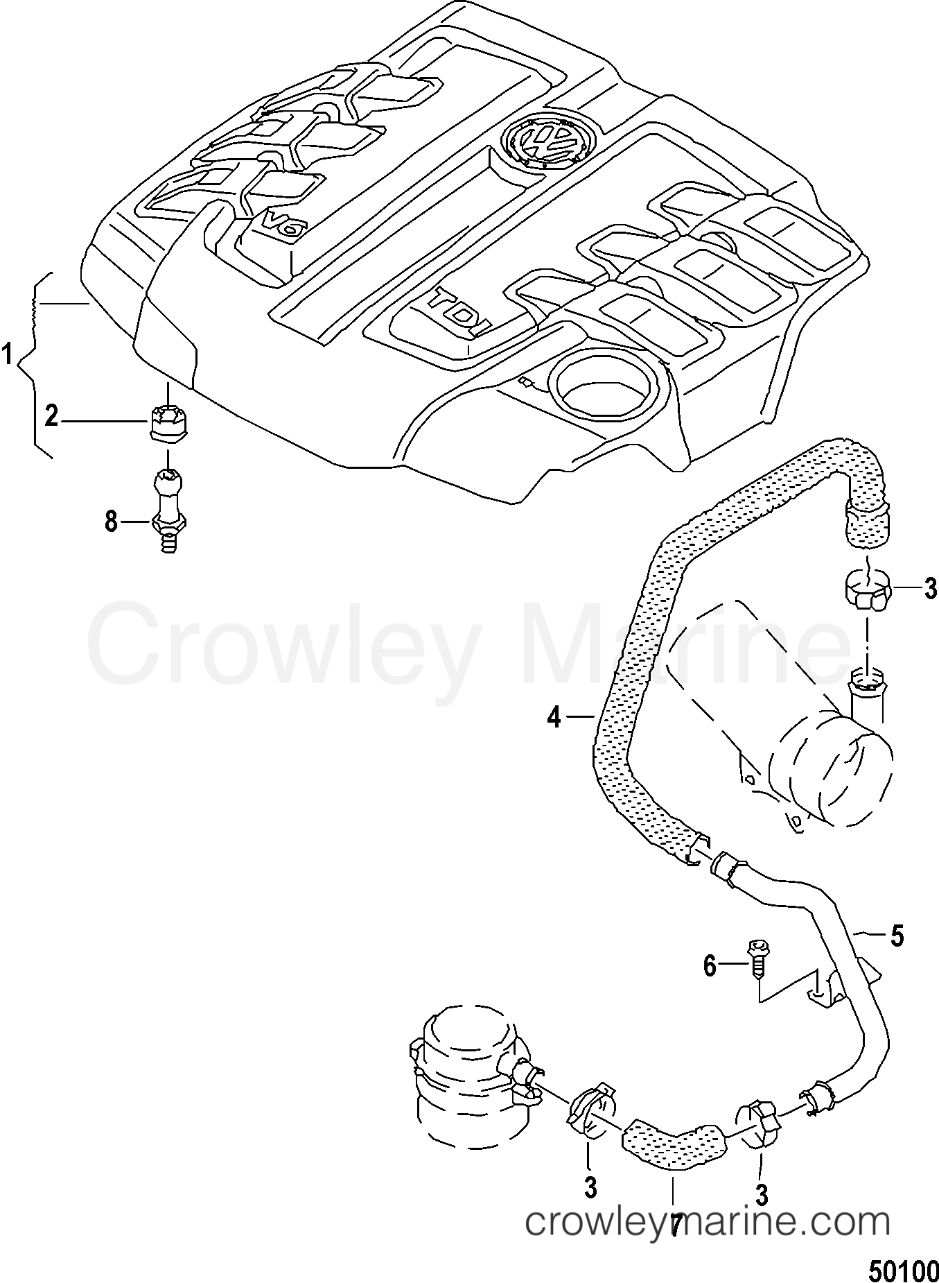 2012 Inboard Engine 3.0L TDI - 3D300013D - HEAD AND ENGINE COVERS