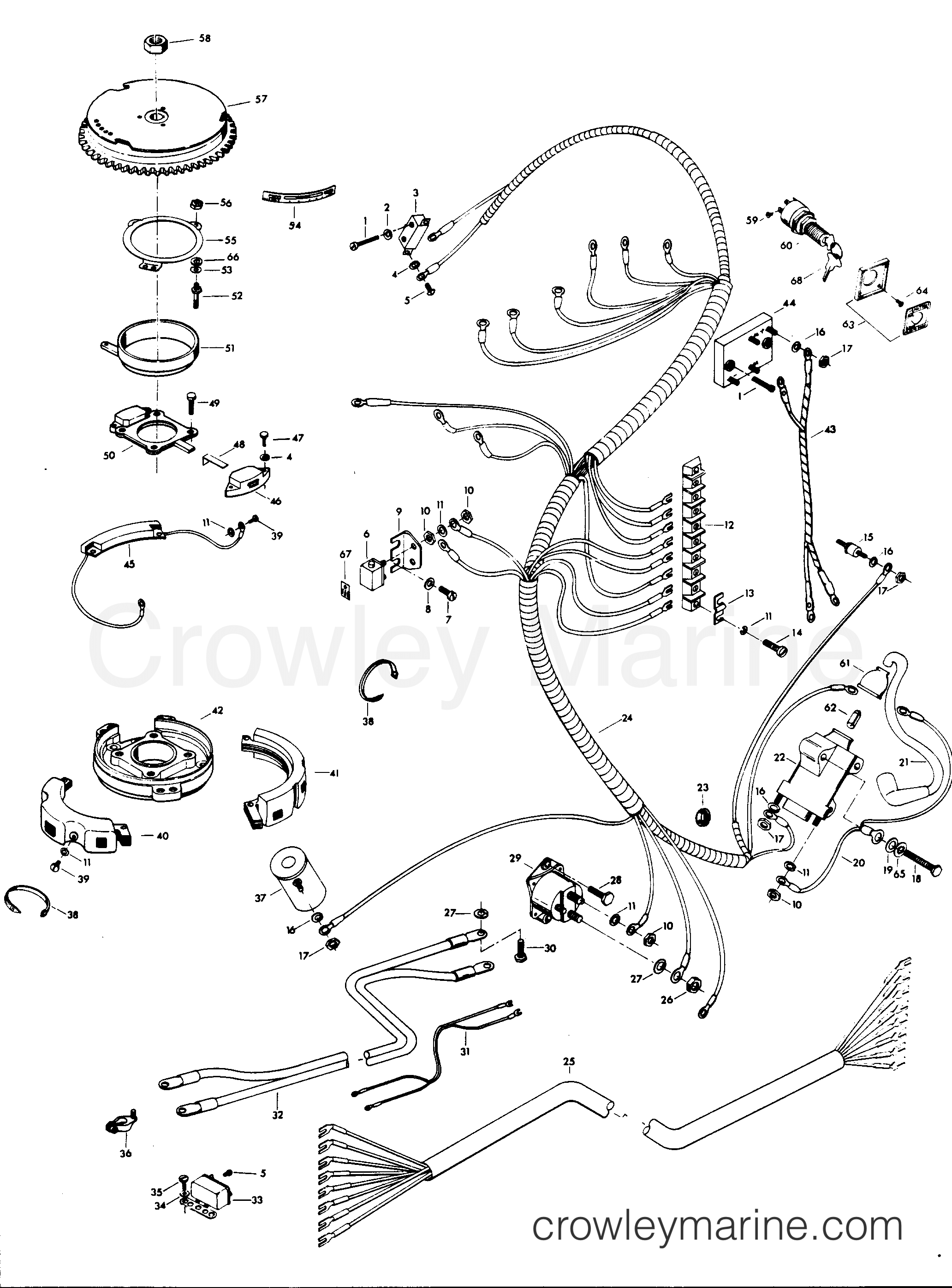 1978 Outboard 55 - H0559H78K - ELECTRICAL COMPONENTS