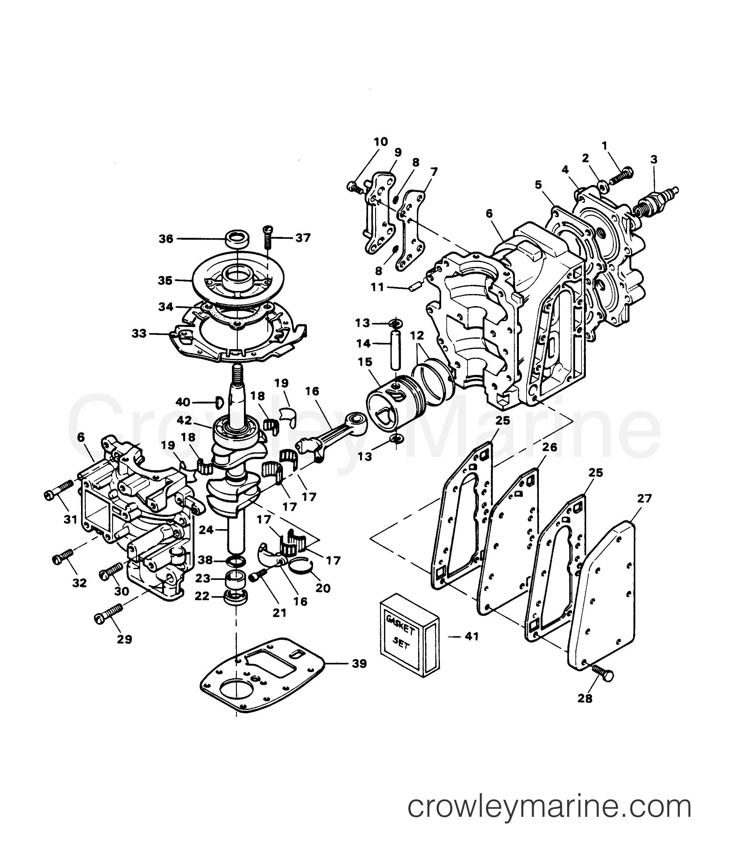 1983 Outboard 7.5 - 71B3D - POWER HEAD