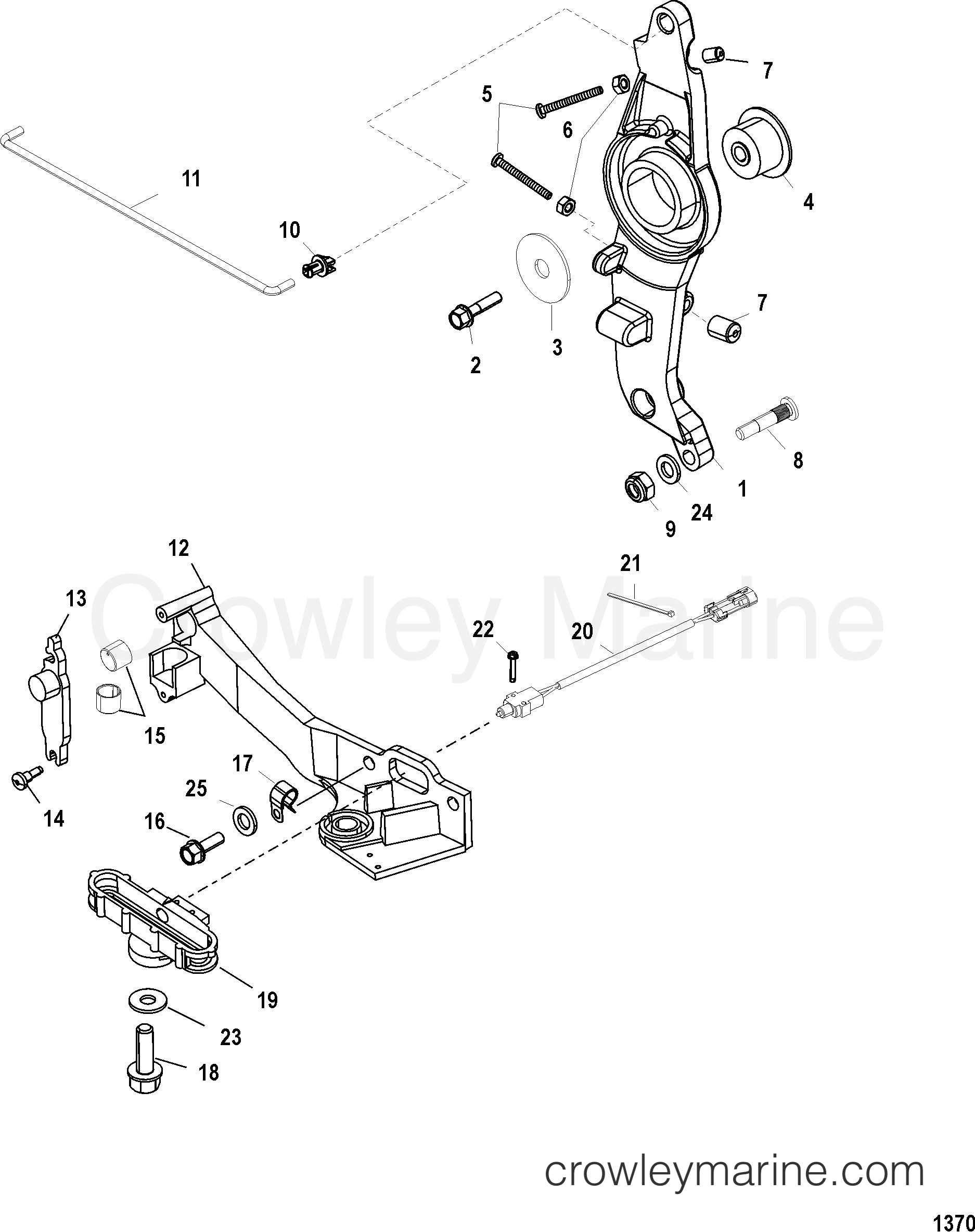 2004 Outboard 225 [XL EFI SW] - 7225423RY - THROTTLE LINKAGE
