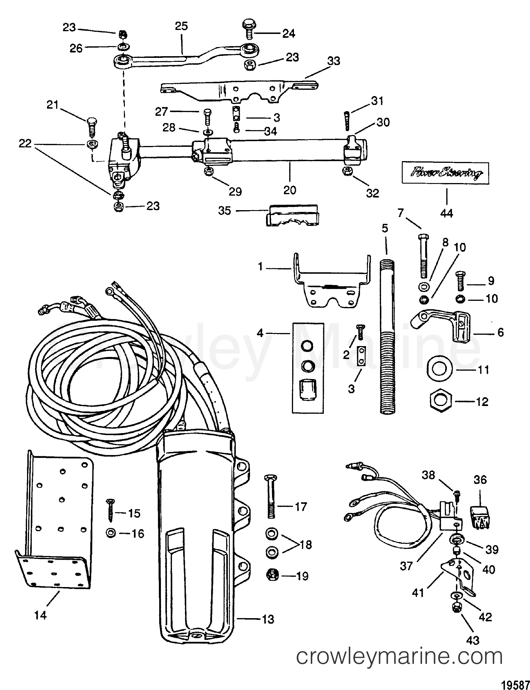 POWER STEERING COMPONENTS(REMOTE) 1992 Outboard 135 [L] 7135412AD
