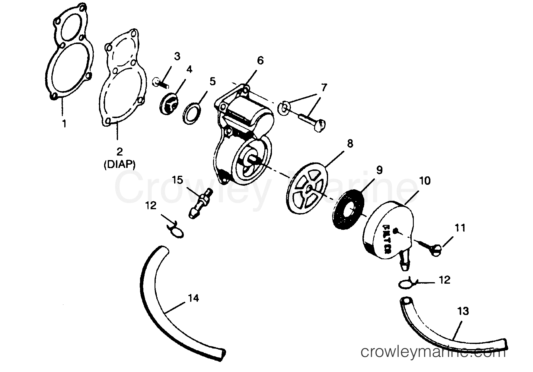 FUEL PUMP 1988 Outboard 25 H0257F88B Crowley Marine