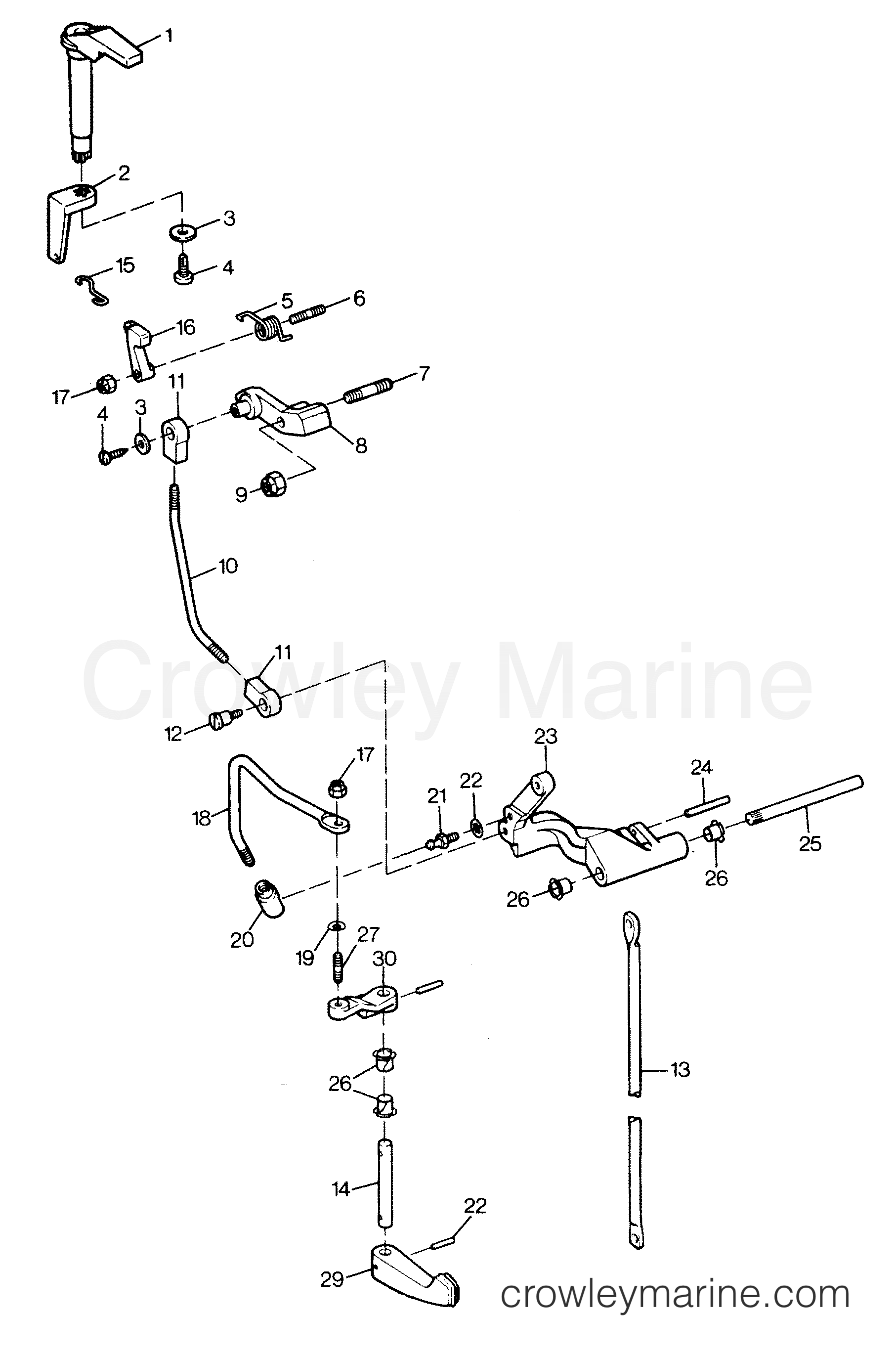 SHIFT LINKAGE 1988 Outboard 9.9 225.581980 Crowley Marine