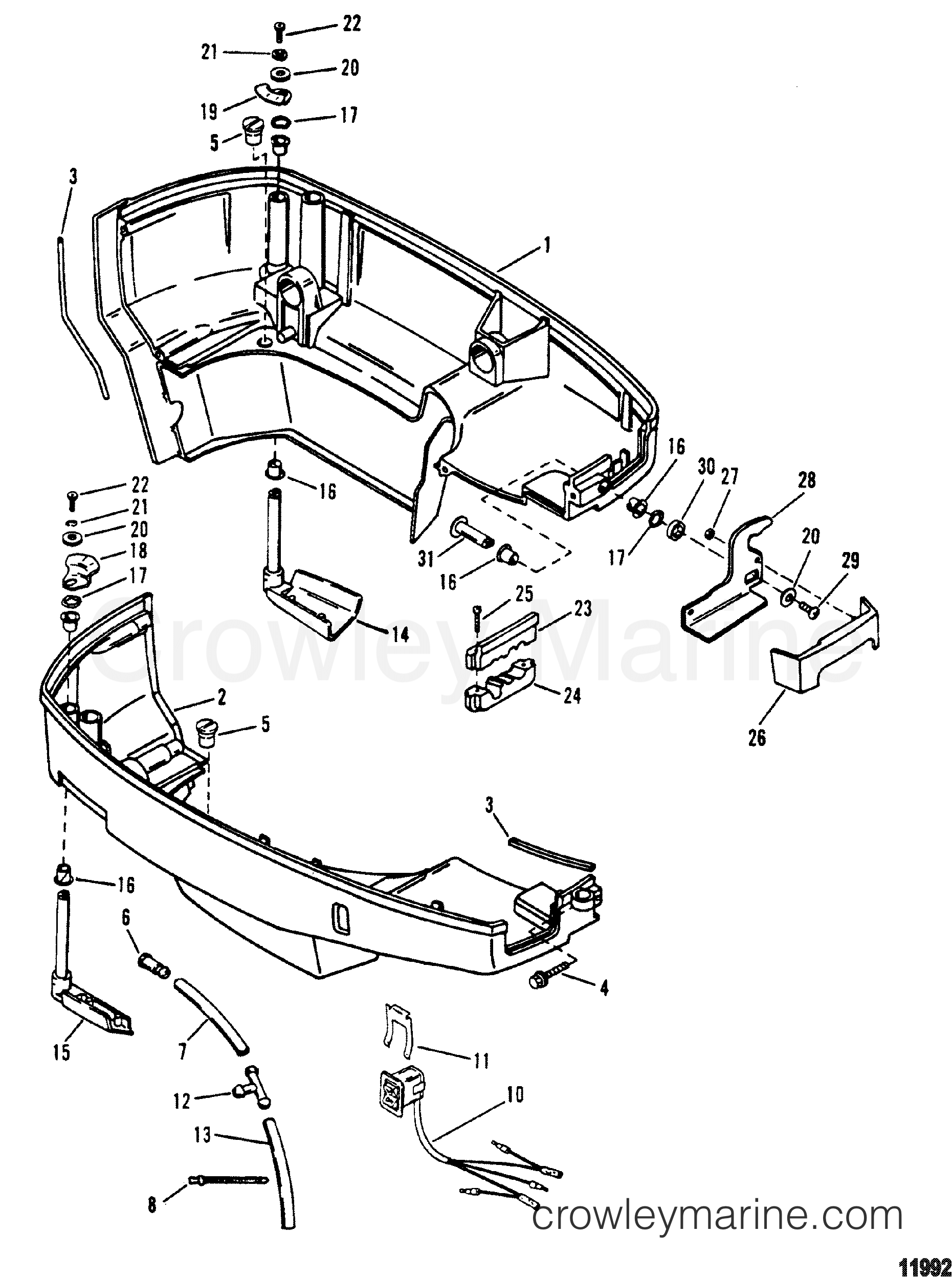 1994 Outboard 150 [EFI] - 7150418CD - BOTTOM COWL
