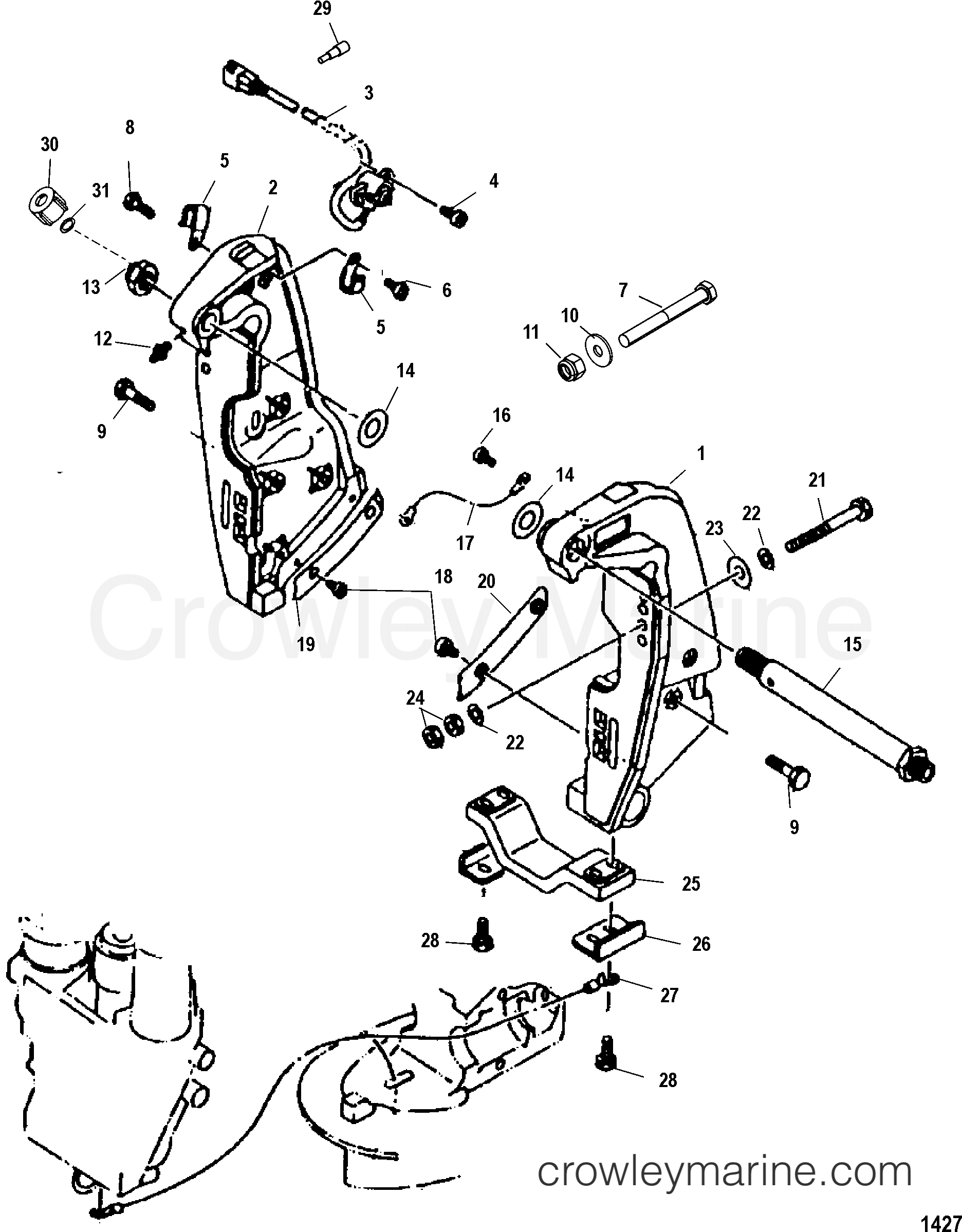 2004 Outboard 225EFI [XL SW 4] - 1225F23CE - TRANSOM BRACKETS