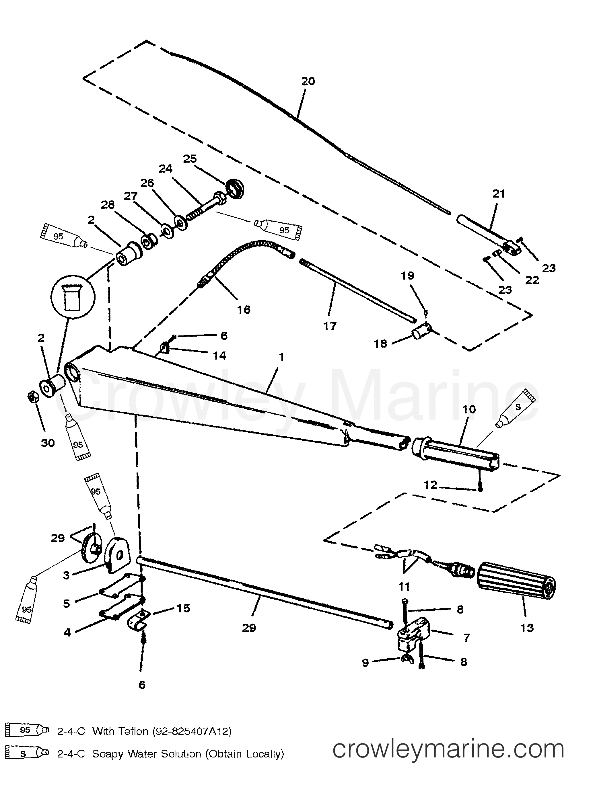 1996 Outboard 60 [ELO] - 7060312ER - STEERING HANDLE KIT
