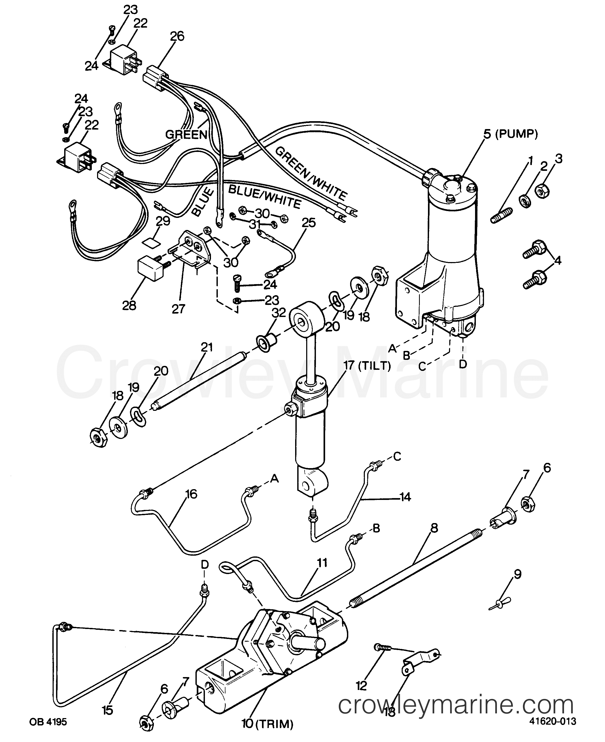 1988 Outboard 85 - 853F8A [Force] - POWER TRIM UNIT