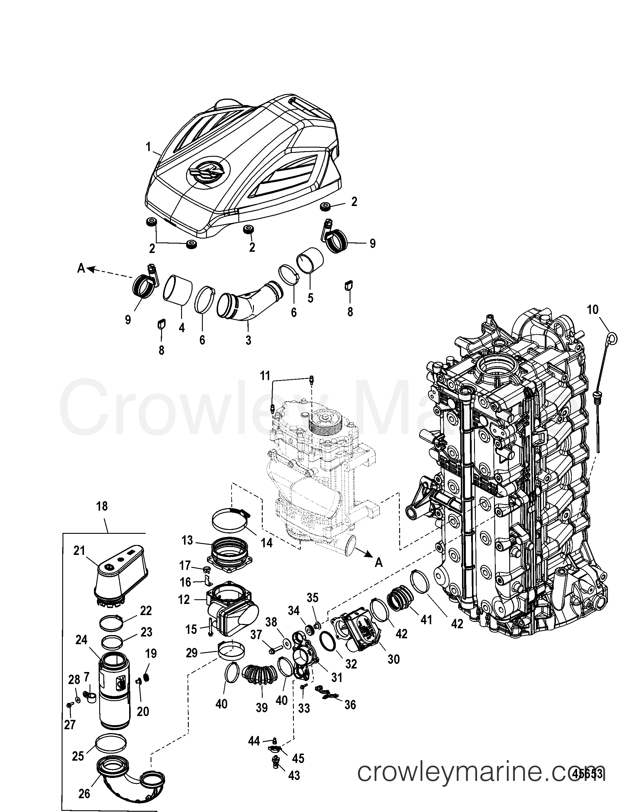 Serial Range Outboard 200 PRO VERADO (4-STROKE)(6 CYL.) - 2B034840 & Up - INDUCTION COMPONENTS