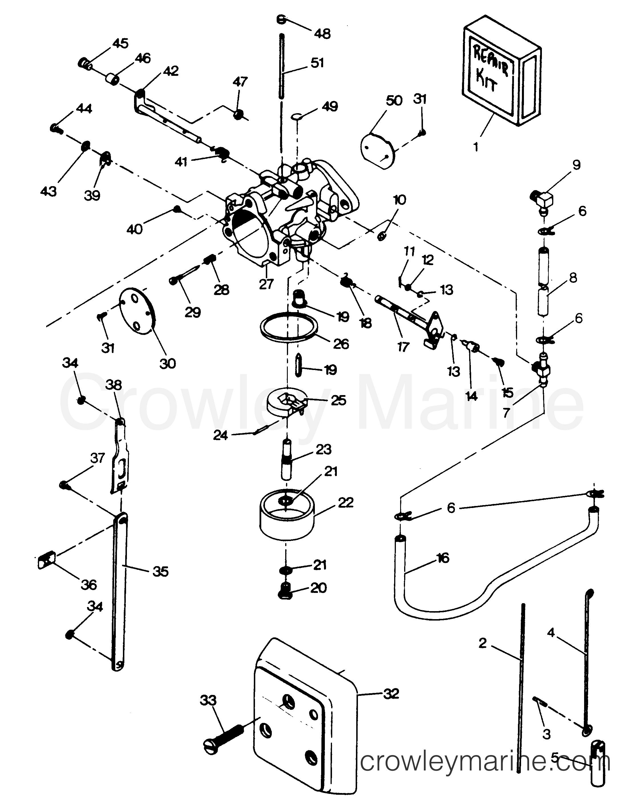1986 Force Outboard 125 - H1251X86A CARBURETOR section