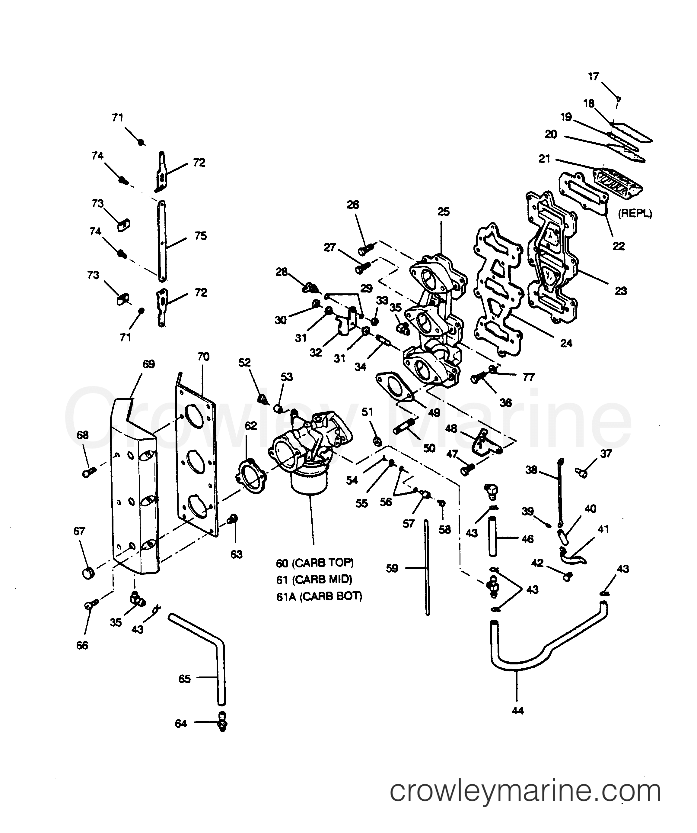 1989 Outboard 85 - 853X9F [Force] - ADAPTER AND REED PLATE