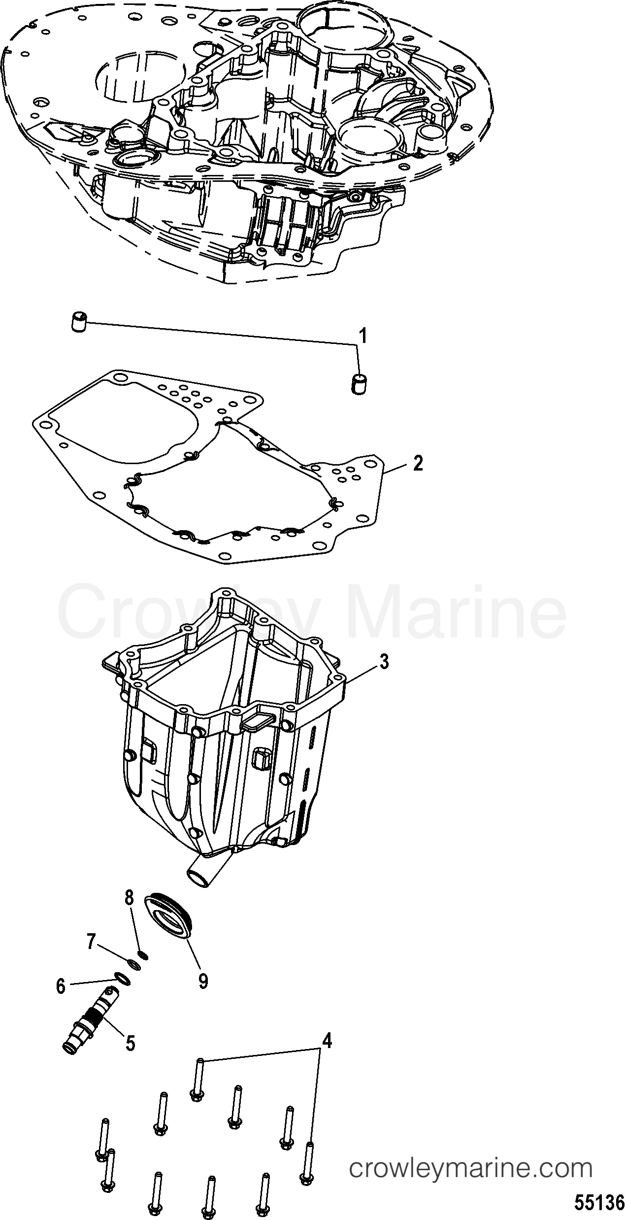 Serial Range Outboard 90 EFI (4-STROKE) - 2B080987 & Up - OIL SUMP