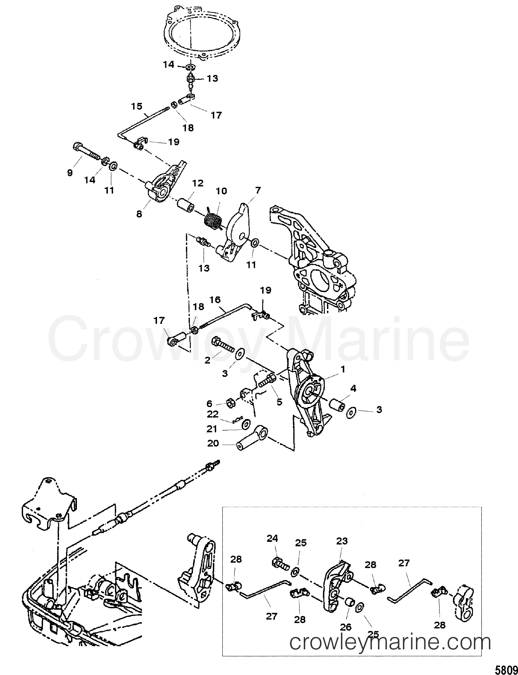 2003 Outboard 40 [M] - 7040203ML - THROTTLE LINKAGE